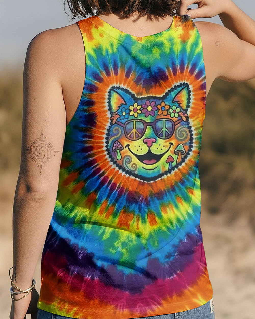 PRISMATIC PEACE CAT ALL OVER PRINT - YHHG1901261