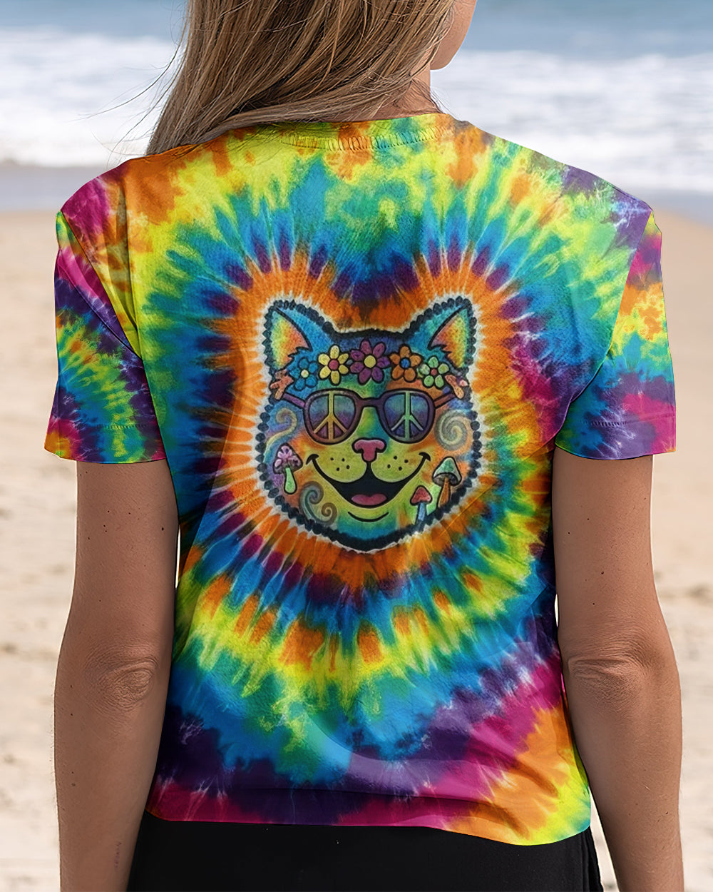 PRISMATIC PEACE CAT ALL OVER PRINT - YHHG1901261