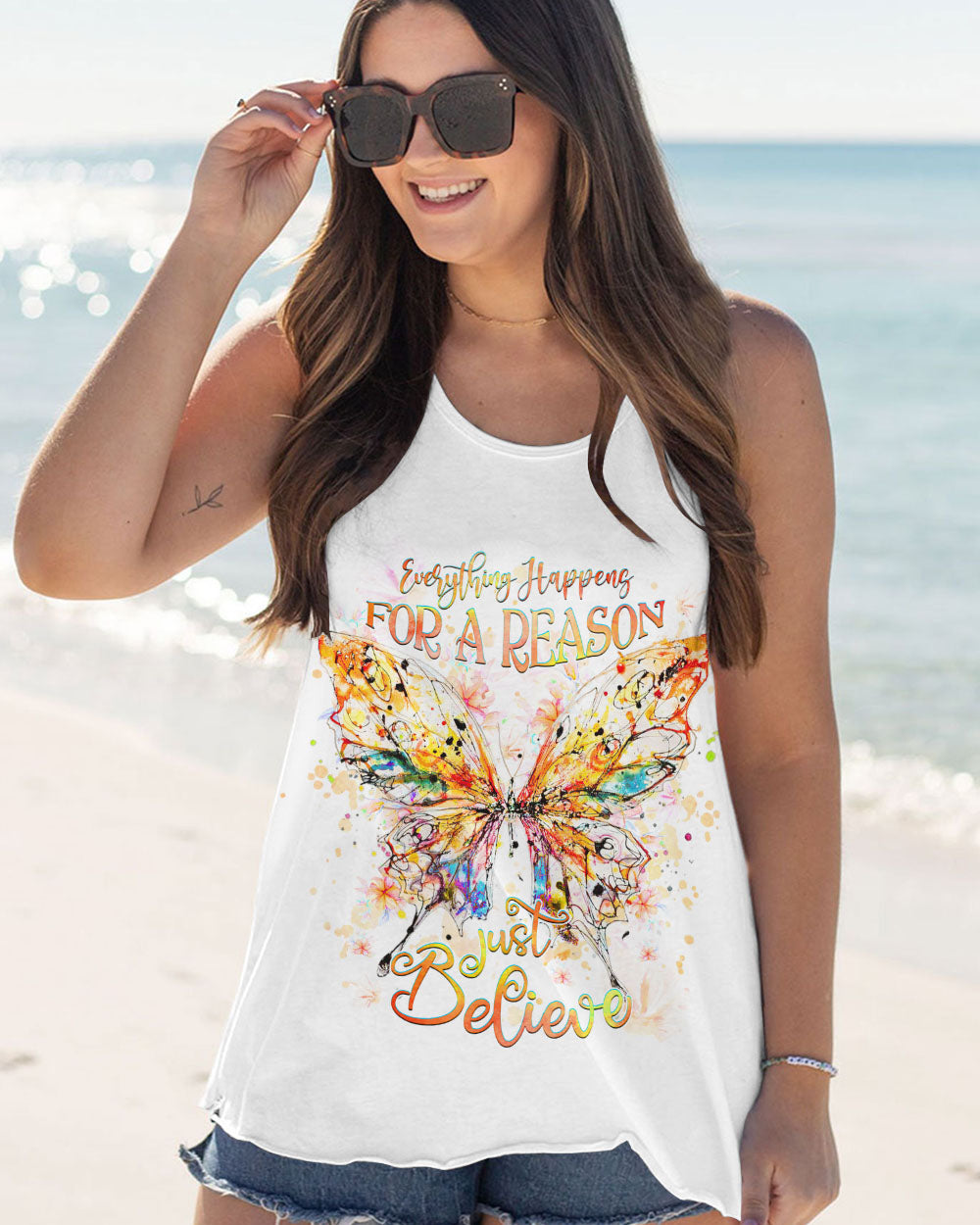JUST BELIEVE BUTTERFLY ALL OVER PRINT - YHHG1907231