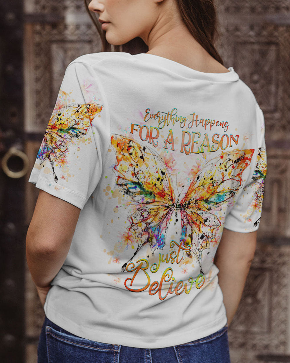 JUST BELIEVE BUTTERFLY ALL OVER PRINT - YHHG1907231