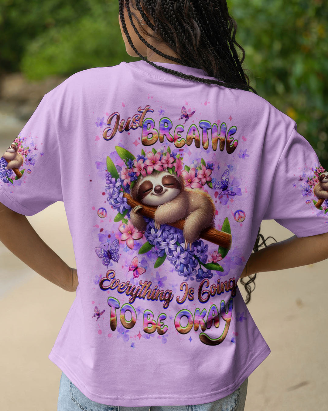 JUST BREATHE SLOTH ALL OVER PRINT - YHHG1908252