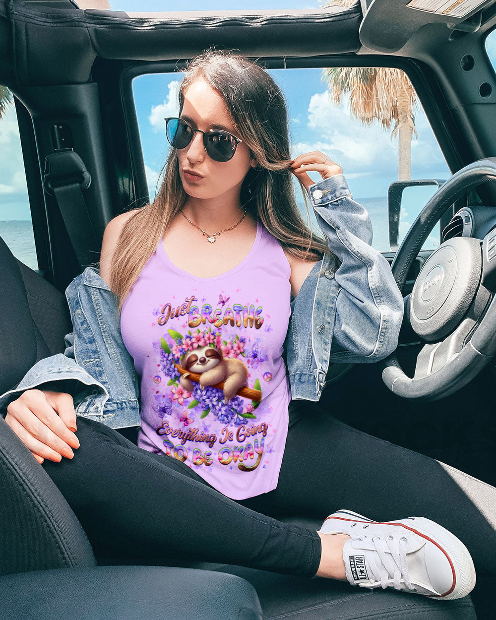 JUST BREATHE SLOTH ALL OVER PRINT - YHHG1908252