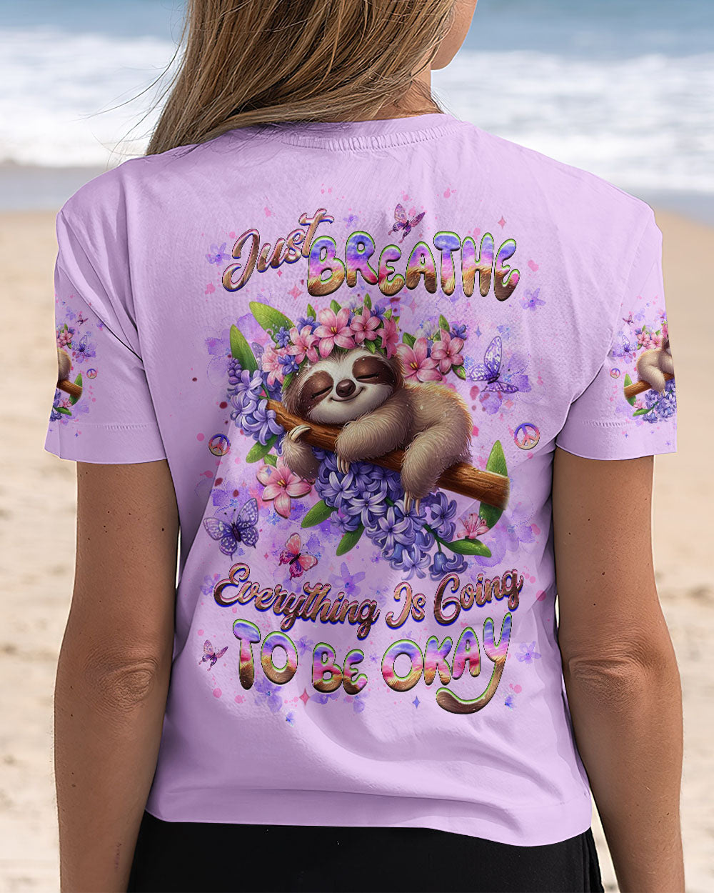 JUST BREATHE SLOTH ALL OVER PRINT - YHHG1908252