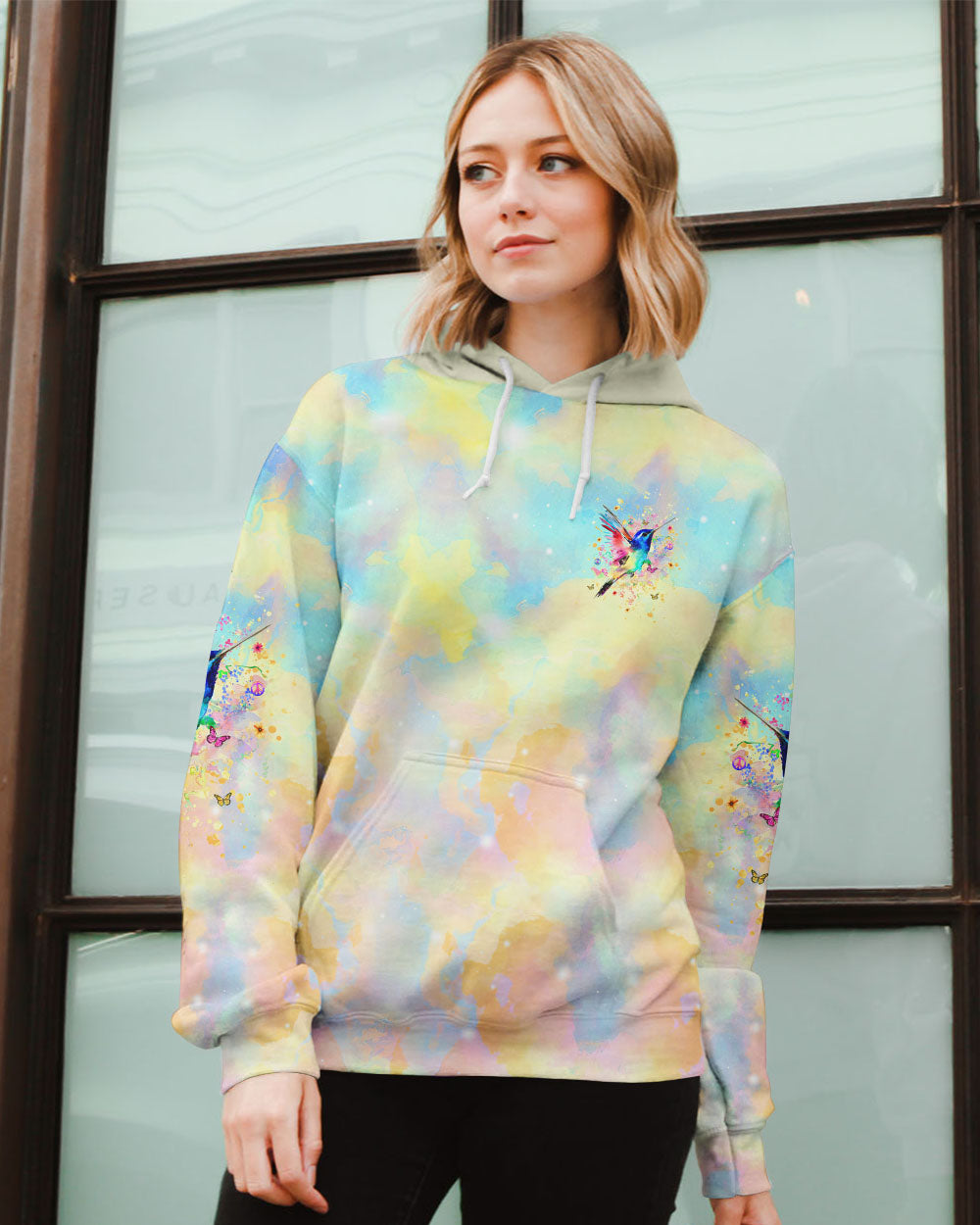 JUST BREATHE HUMMINGBIRD ALL OVER PRINT - YHHG1909241