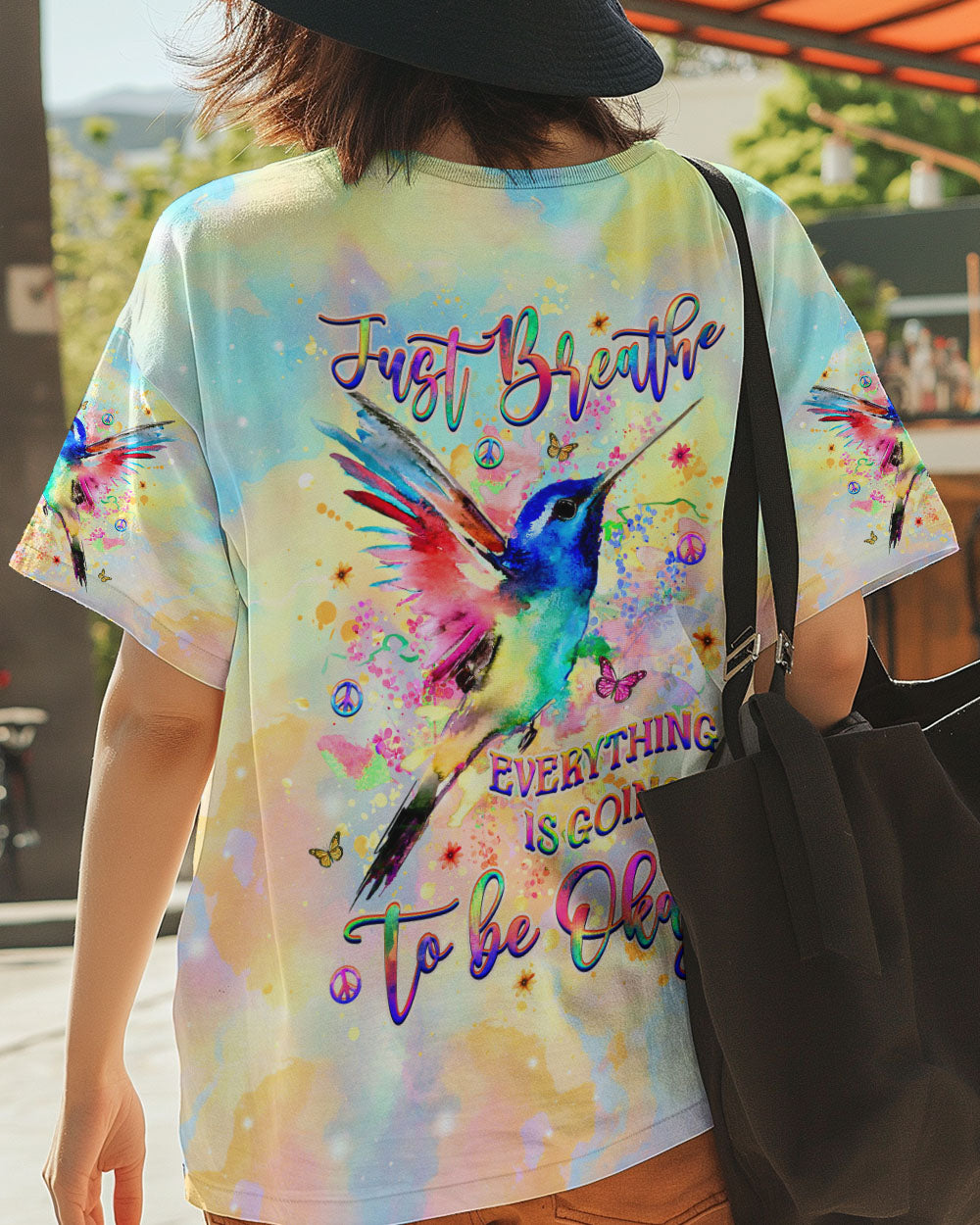 JUST BREATHE HUMMINGBIRD ALL OVER PRINT - YHHG1909241
