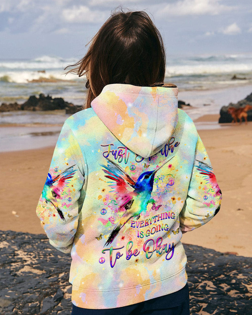JUST BREATHE HUMMINGBIRD ALL OVER PRINT - YHHG1909241