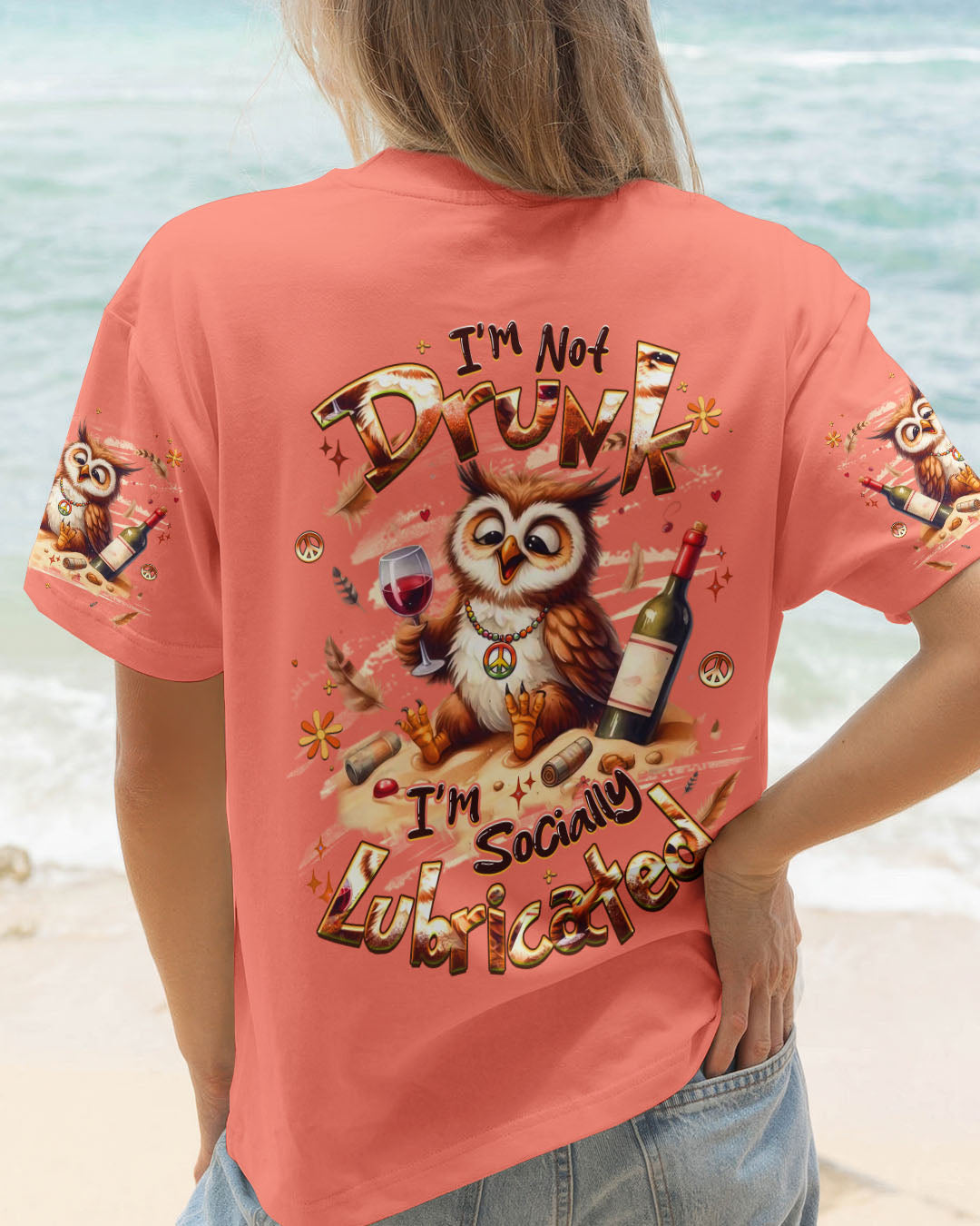 I'M SOCIALLY LUBRICATED OWL ALL OVER PRINT - YHHG1909252