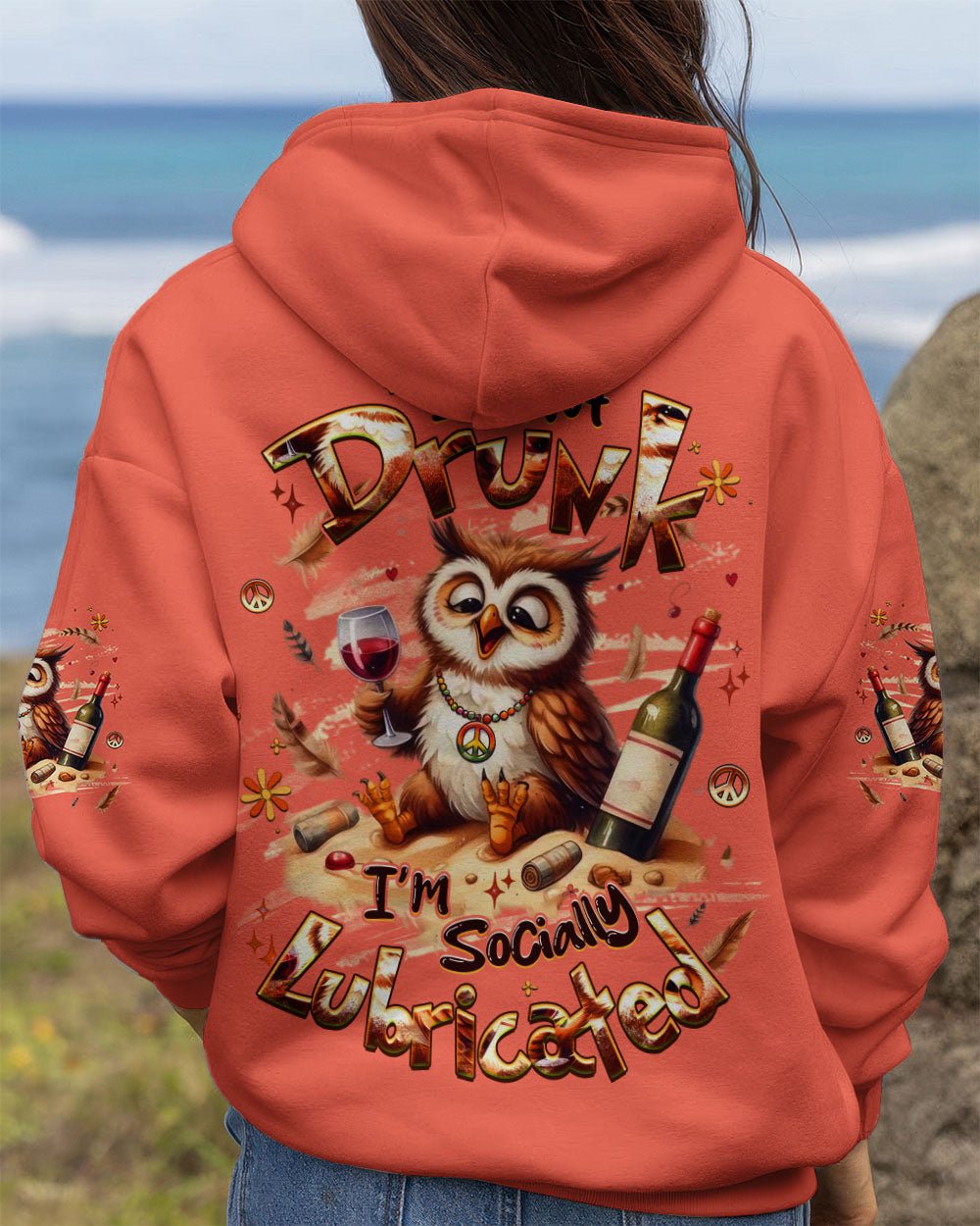 I'M SOCIALLY LUBRICATED OWL ALL OVER PRINT - YHHG1909252