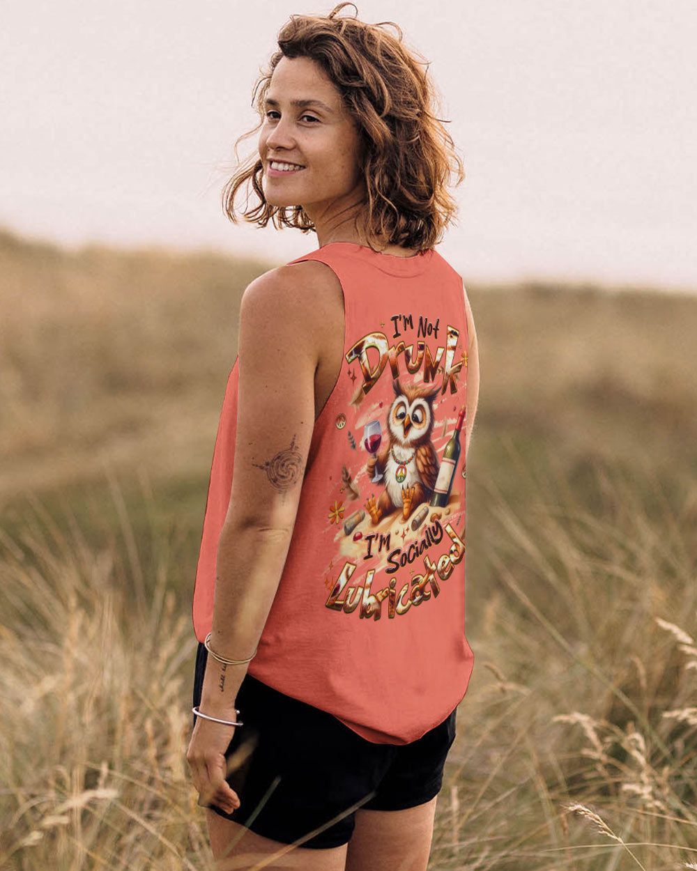 I'M SOCIALLY LUBRICATED OWL ALL OVER PRINT - YHHG1909252