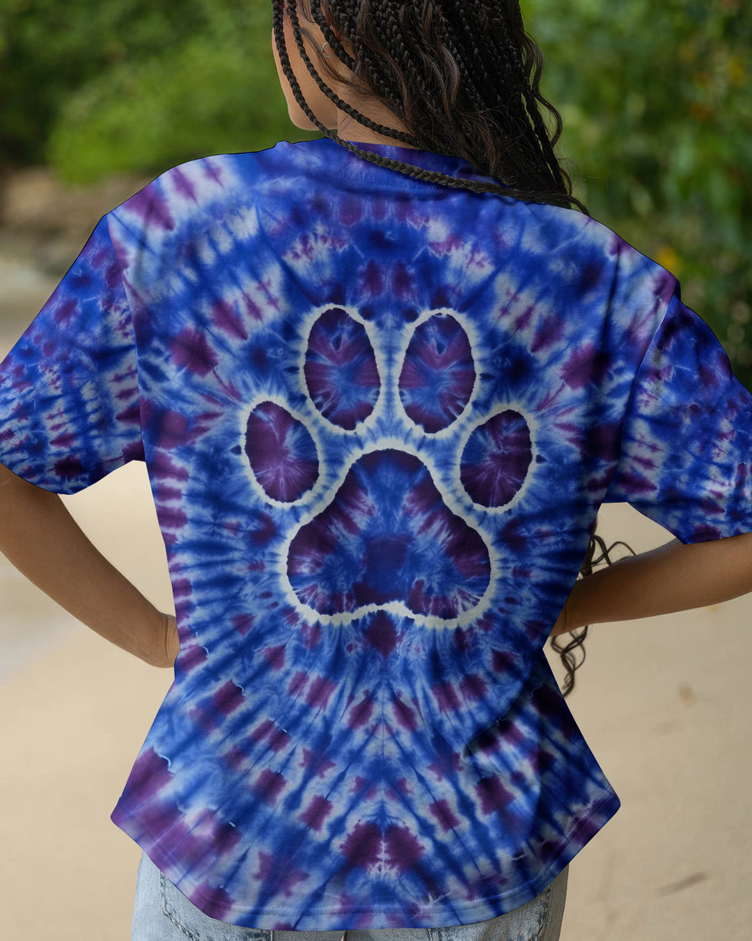 PURPLE BLUE SWIRL PAW  ALL OVER PRINT - YHHG1912252