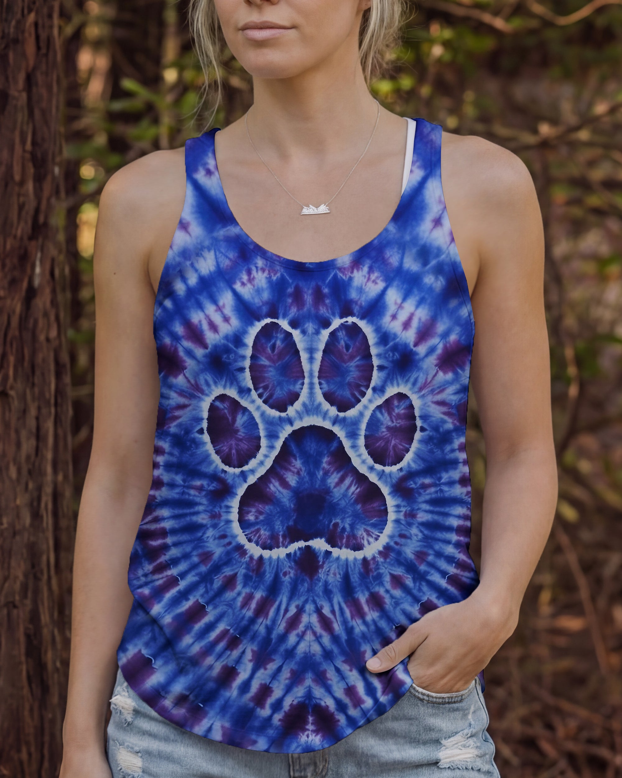 PURPLE BLUE SWIRL PAW  ALL OVER PRINT - YHHG1912252