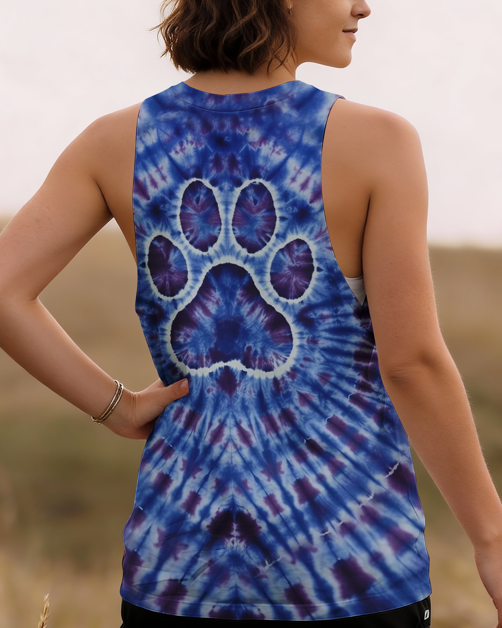 PURPLE BLUE SWIRL PAW  ALL OVER PRINT - YHHG1912252