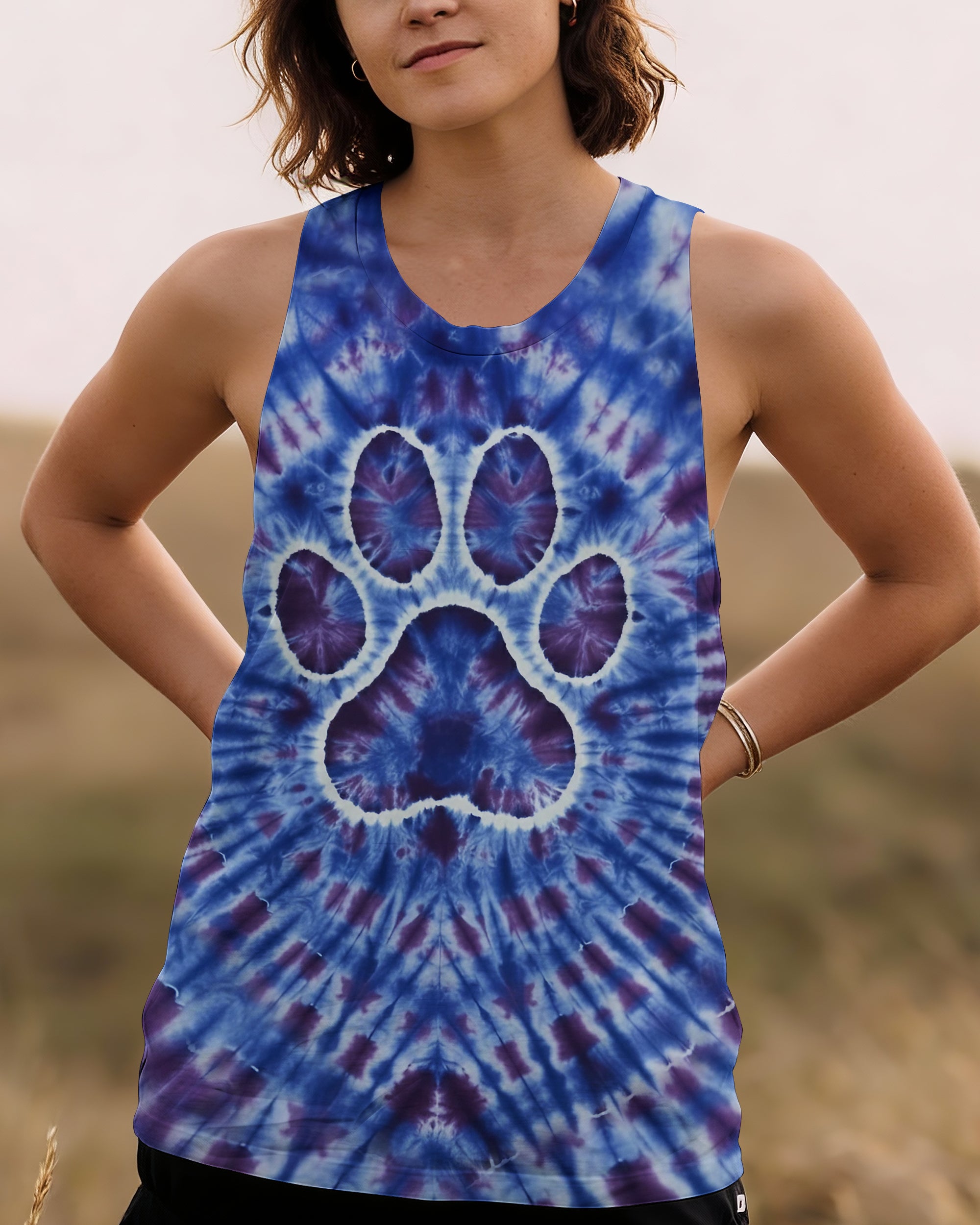 PURPLE BLUE SWIRL PAW  ALL OVER PRINT - YHHG1912252