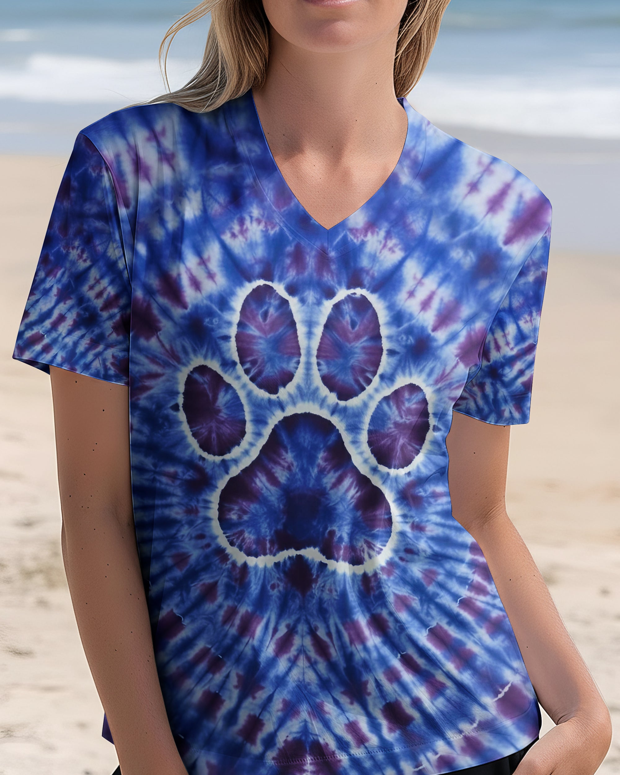 PURPLE BLUE SWIRL PAW  ALL OVER PRINT - YHHG1912252