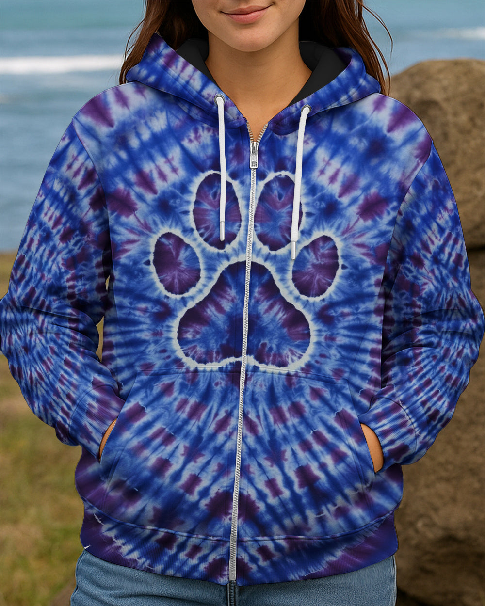 PURPLE BLUE SWIRL PAW  ALL OVER PRINT - YHHG1912252
