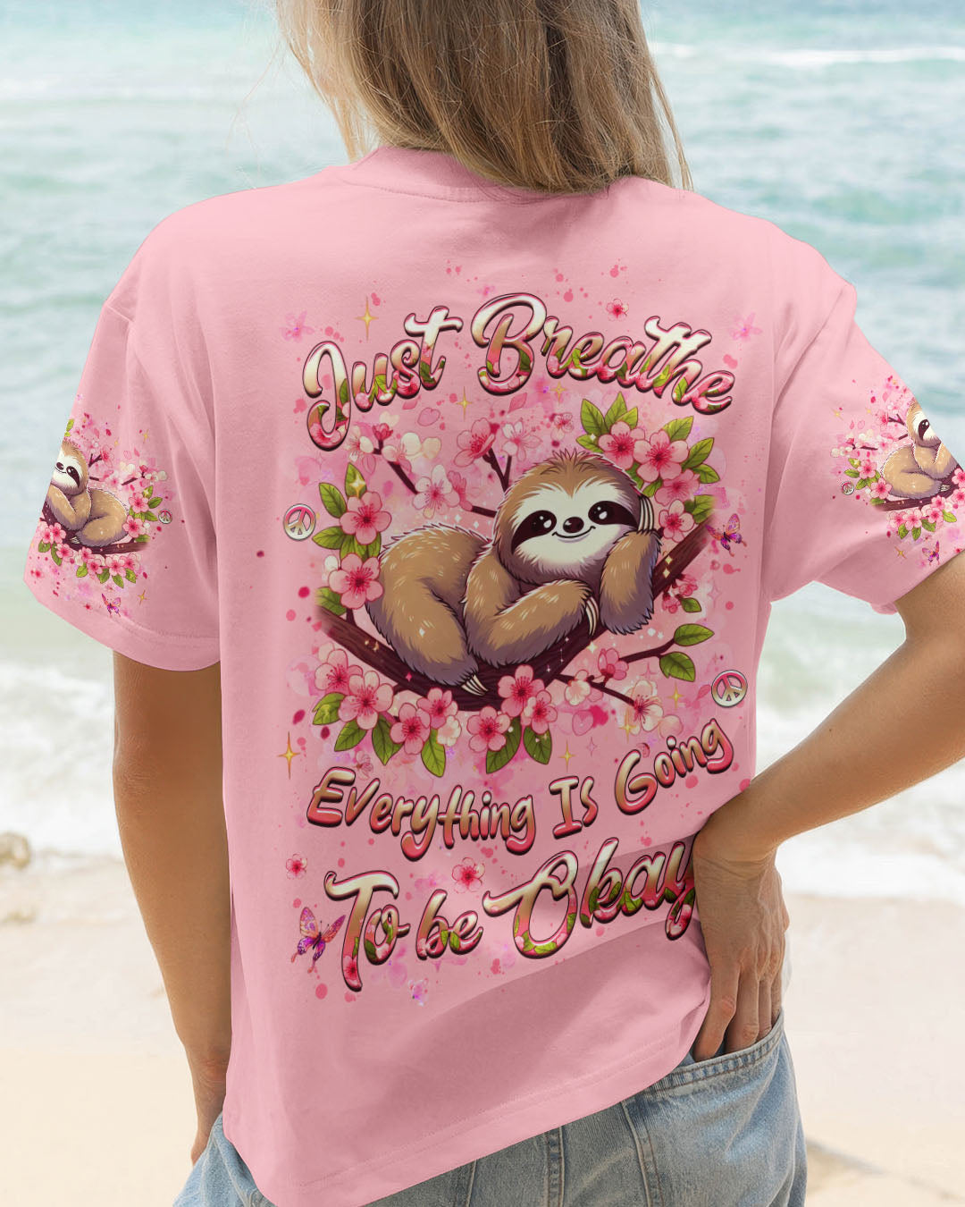 JUST BREATHE SLOTH ALL OVER PRINT - YHHG2008254