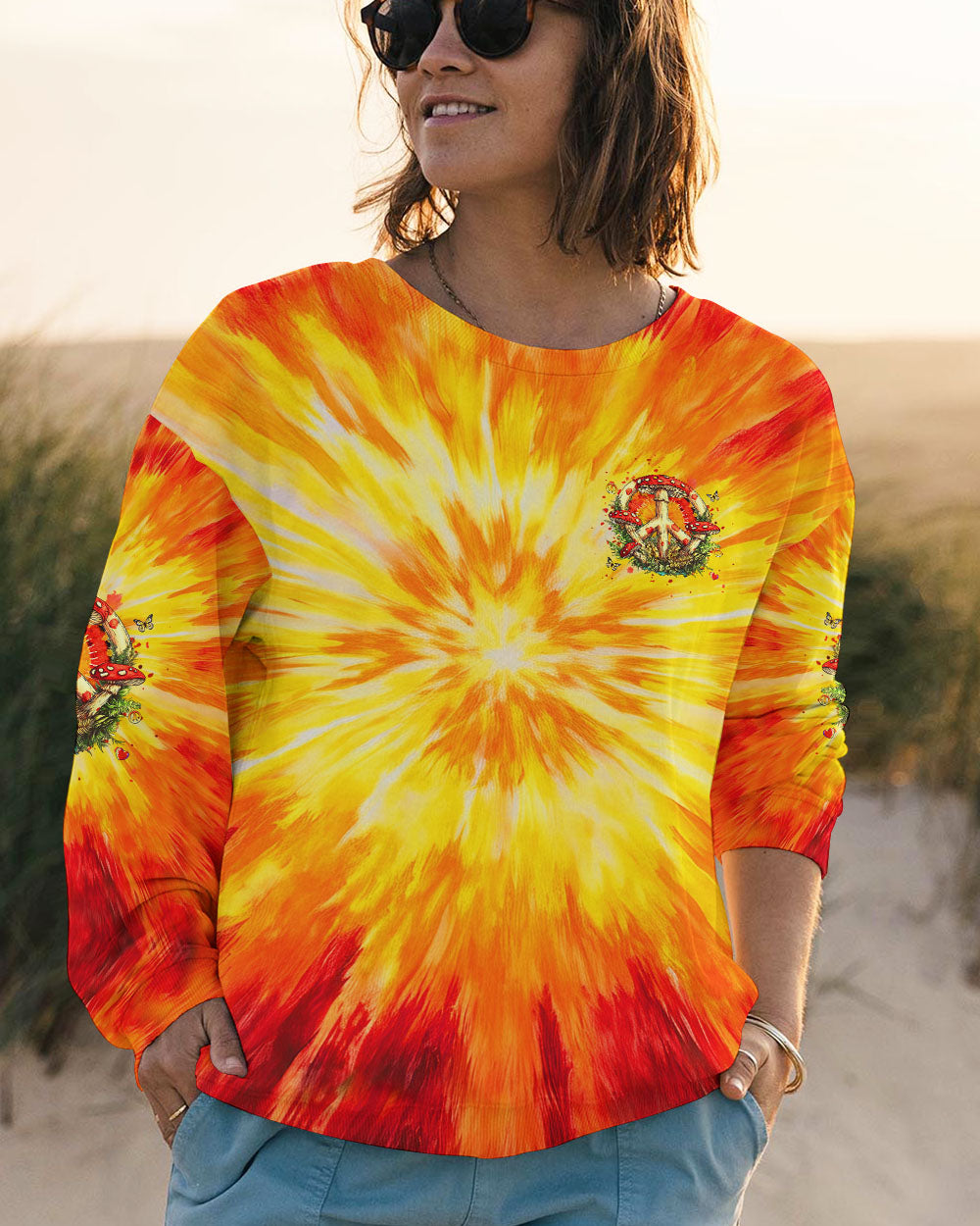 HIPPIE SOUL MUSHROOM TIE DYE ALL OVER PRINT - YHHG2011251