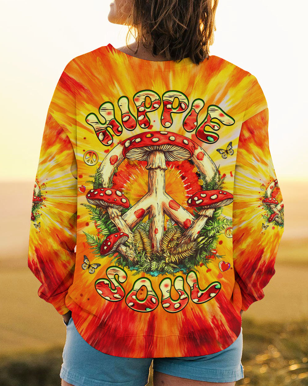HIPPIE SOUL MUSHROOM TIE DYE ALL OVER PRINT - YHHG2011251