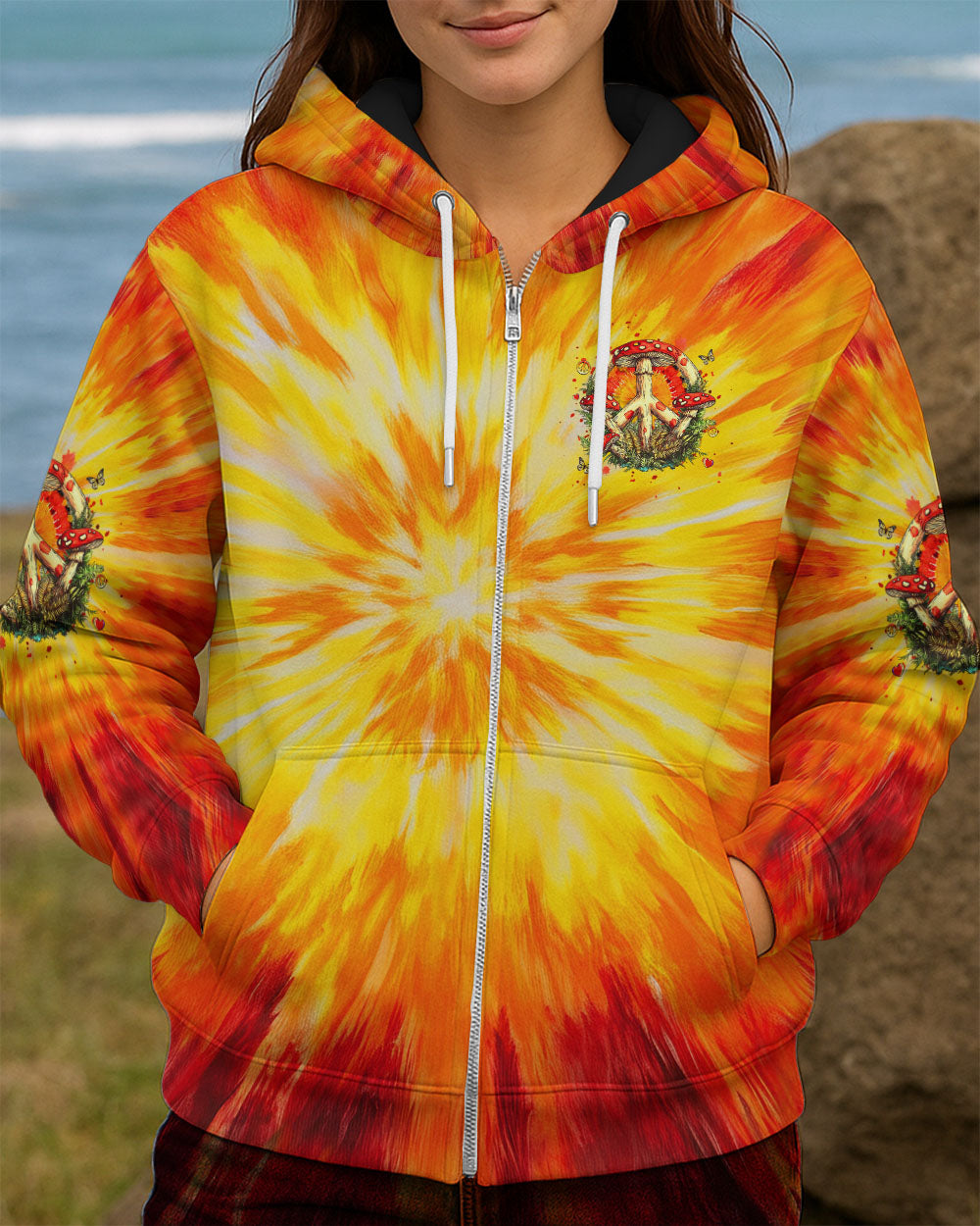 HIPPIE SOUL MUSHROOM TIE DYE ALL OVER PRINT - YHHG2011251