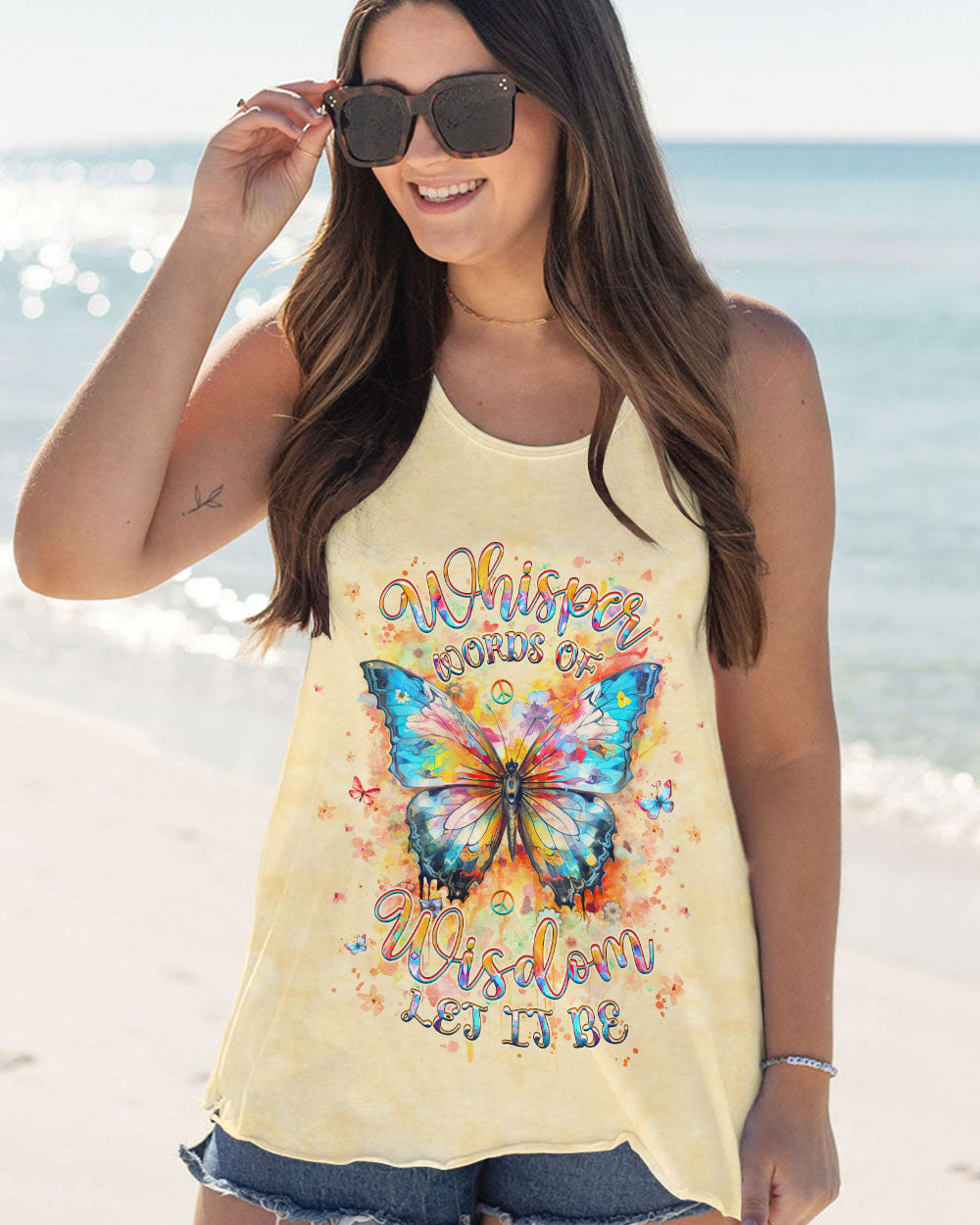 WHISPER WORDS OF WISDOM LET IT BE BUTTERFLY ALL OVER PRINT - YHHG2012243