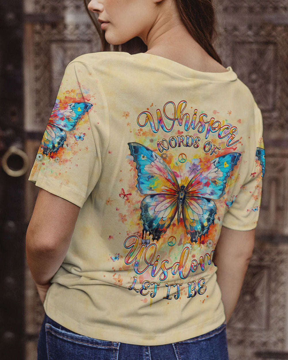 WHISPER WORDS OF WISDOM LET IT BE BUTTERFLY ALL OVER PRINT - YHHG2012243