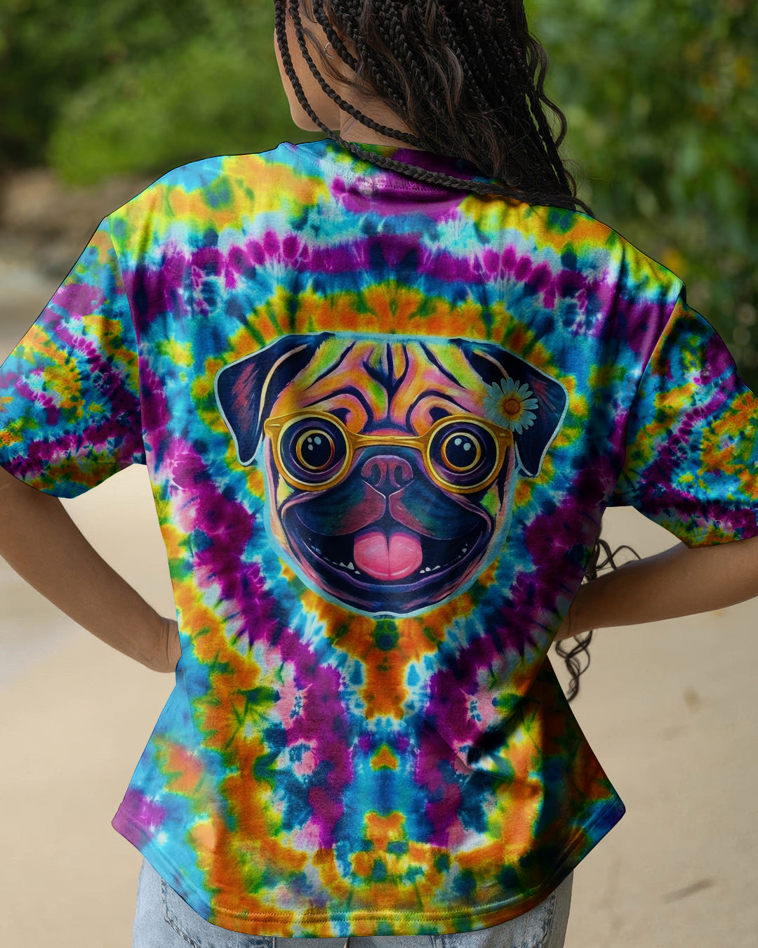 RADIANT SWIRL FUNNY PUG DOG ALL OVER PRINT - YHHG2101262