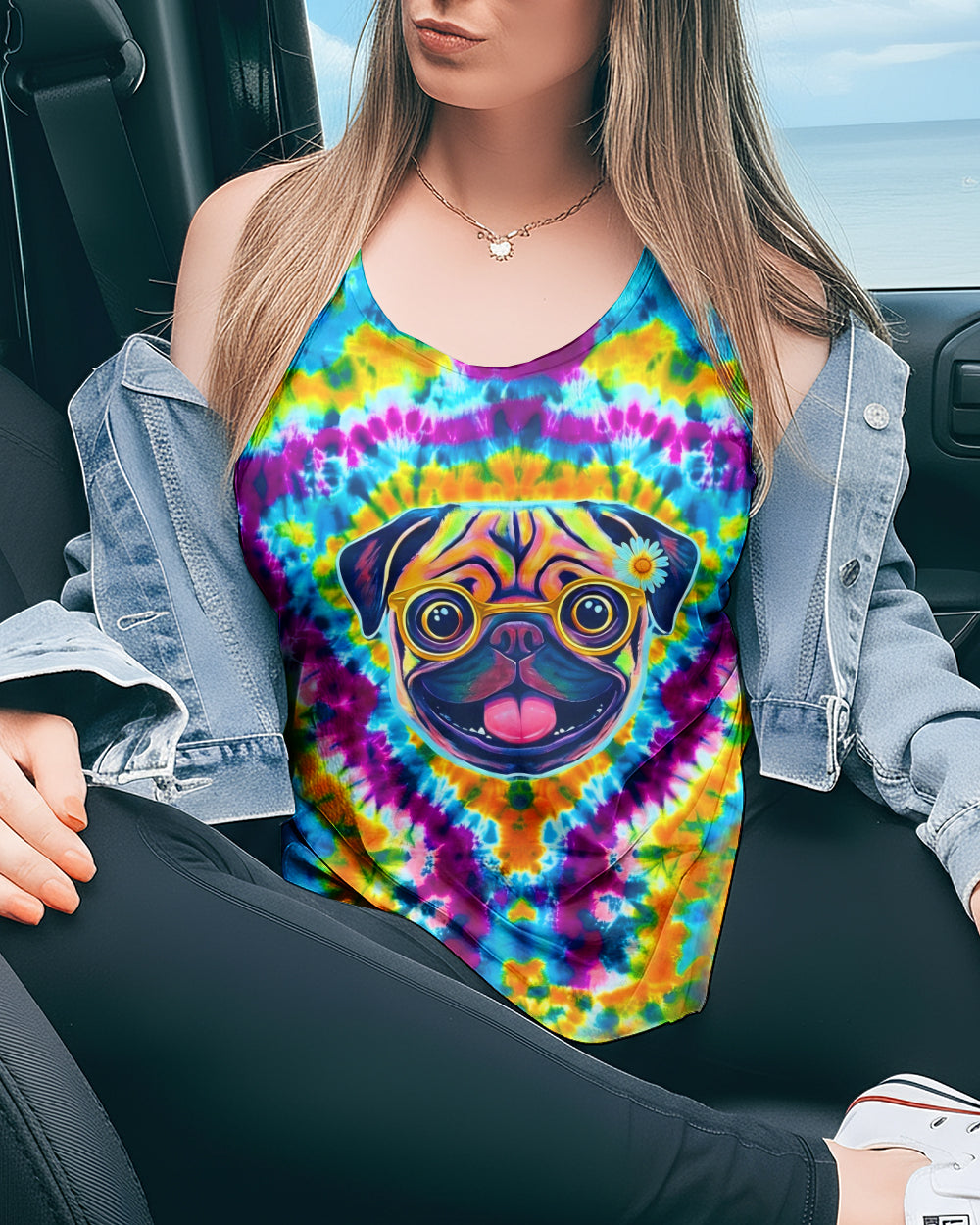 RADIANT SWIRL FUNNY PUG DOG ALL OVER PRINT - YHHG2101262