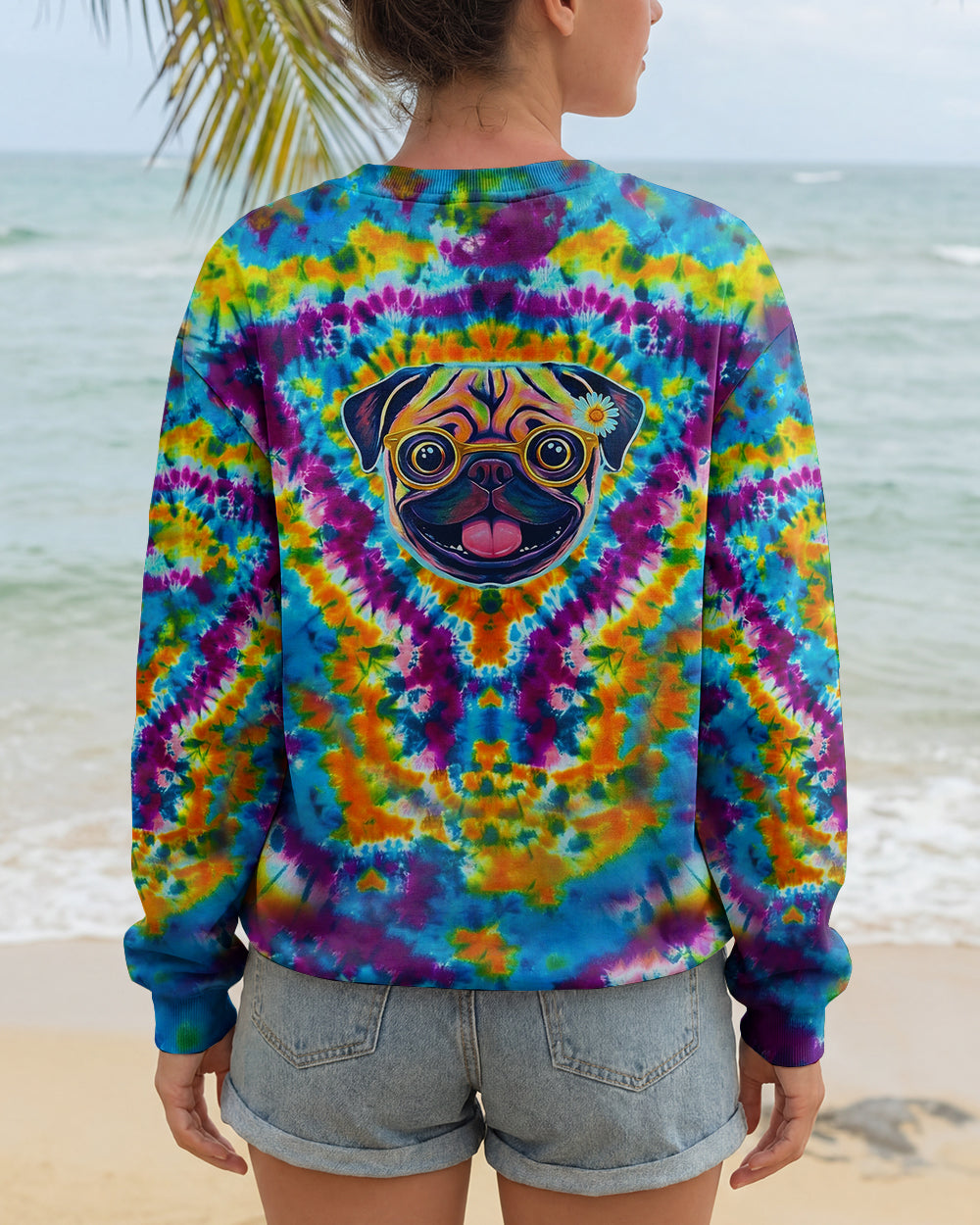 RADIANT SWIRL FUNNY PUG DOG ALL OVER PRINT - YHHG2101262