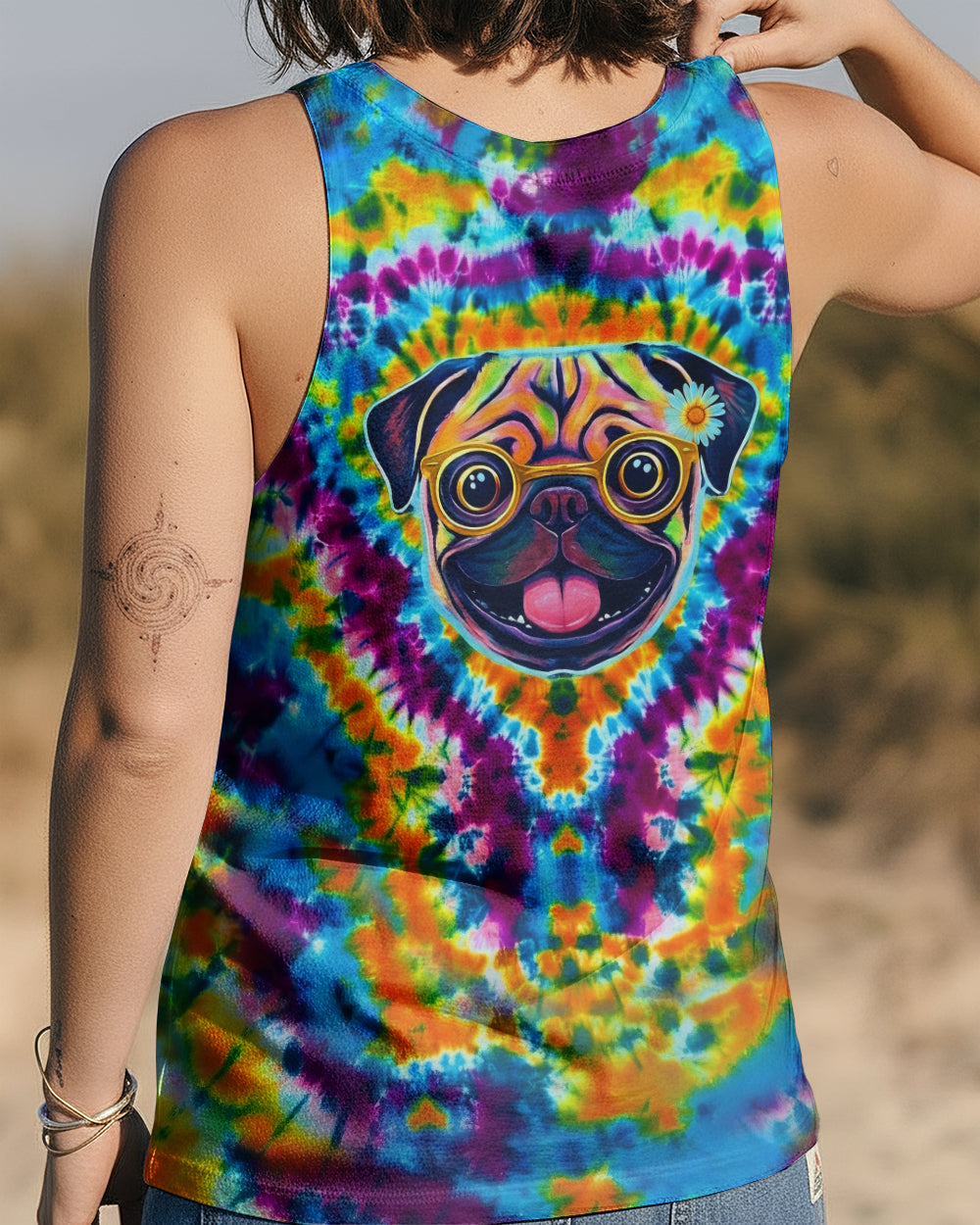 RADIANT SWIRL FUNNY PUG DOG ALL OVER PRINT - YHHG2101262
