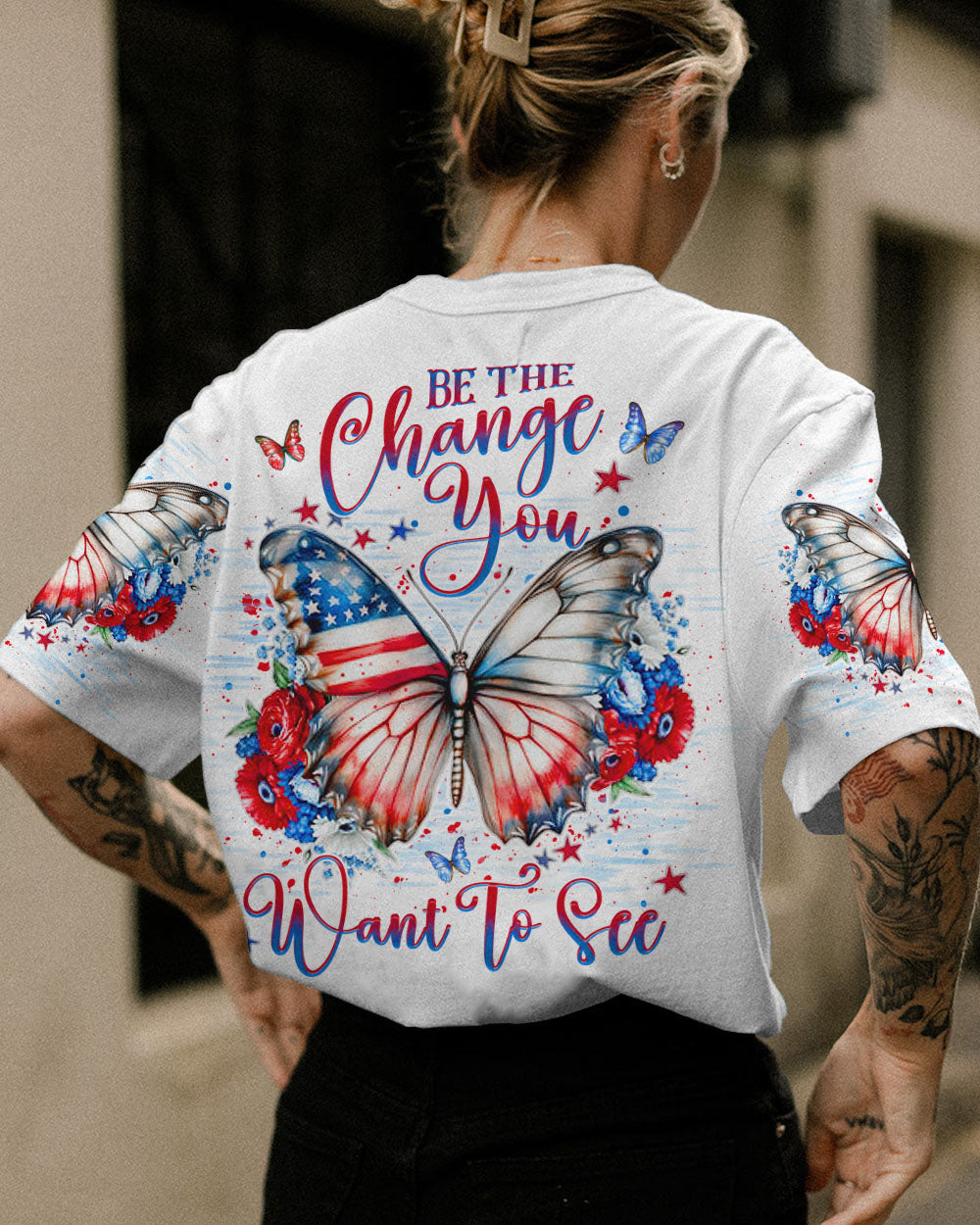 BE THE CHANGE YOU WANT TO SEE BUTTERFLY ALL OVER PRINT - YHHG2107231