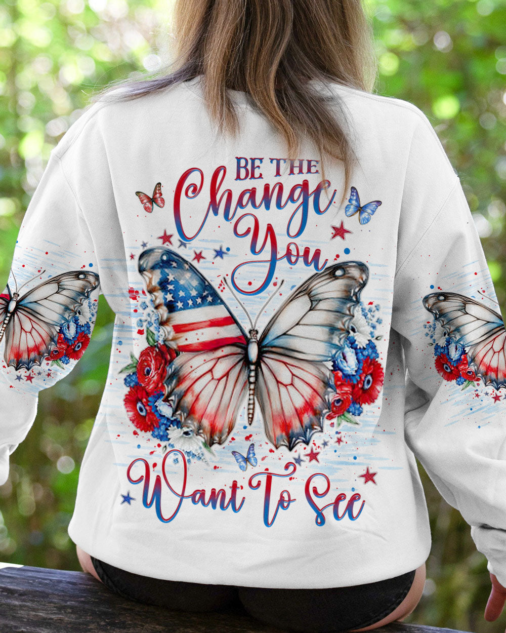 BE THE CHANGE YOU WANT TO SEE BUTTERFLY ALL OVER PRINT - YHHG2107231