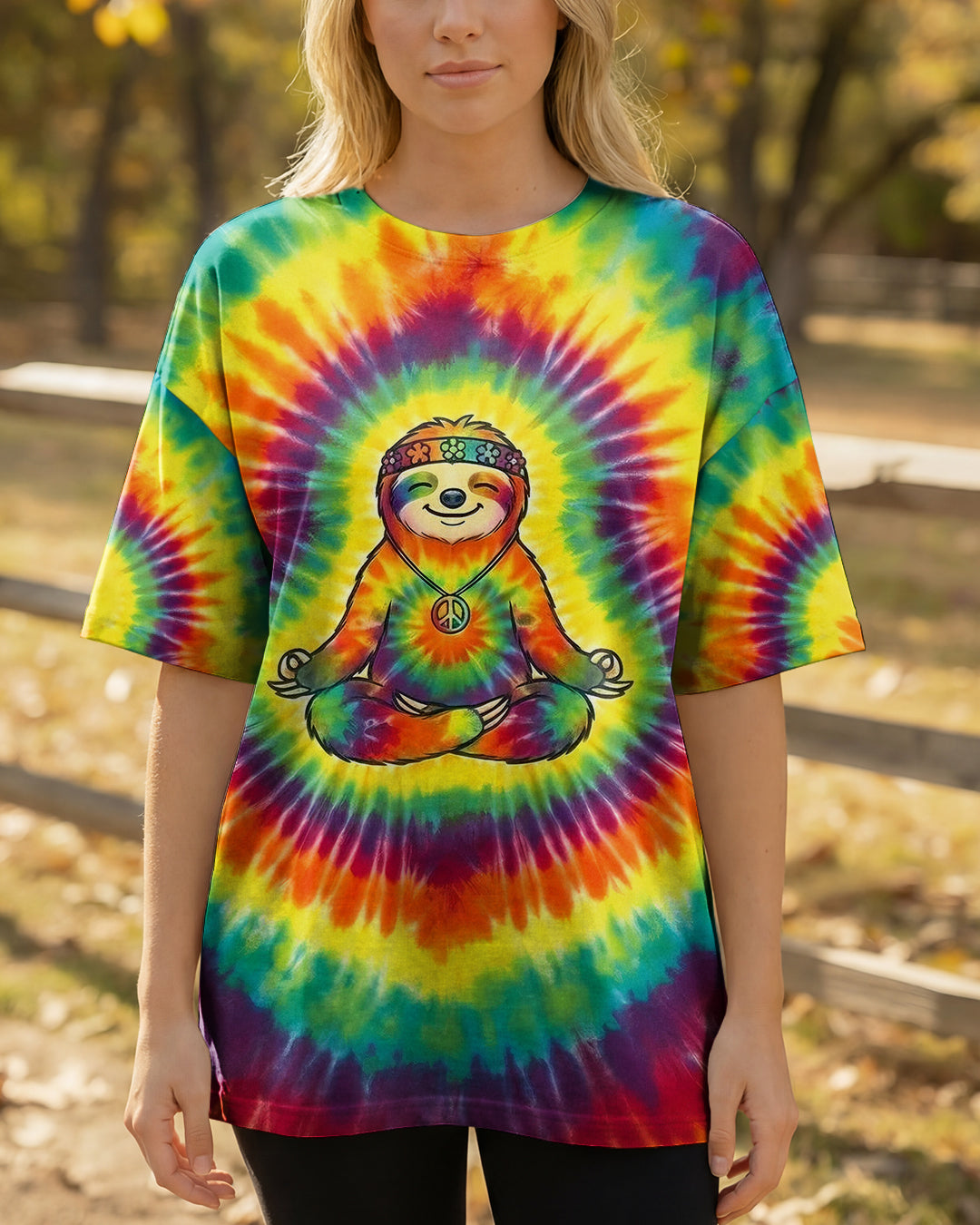 RAINBOW AURA SLOTH ALL OVER PRINT - YHHG2301261