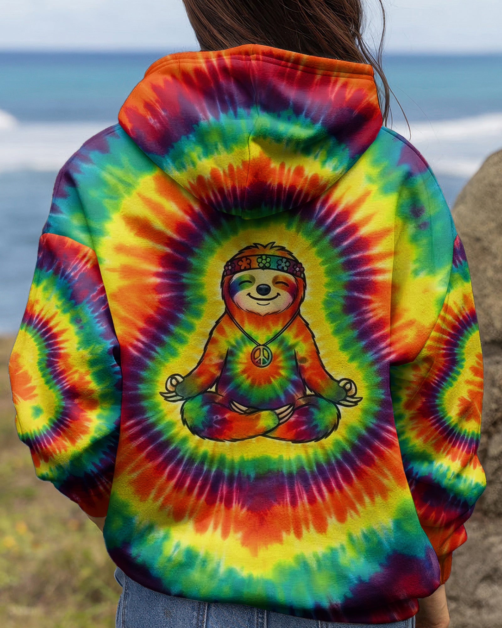 RAINBOW AURA SLOTH ALL OVER PRINT - YHHG2301261