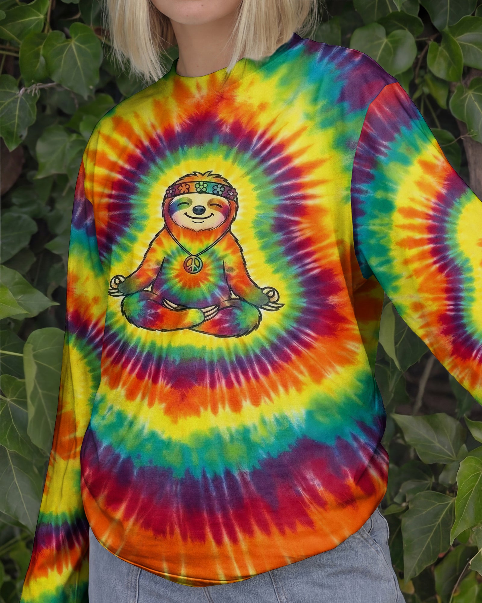 RAINBOW AURA SLOTH ALL OVER PRINT - YHHG2301261