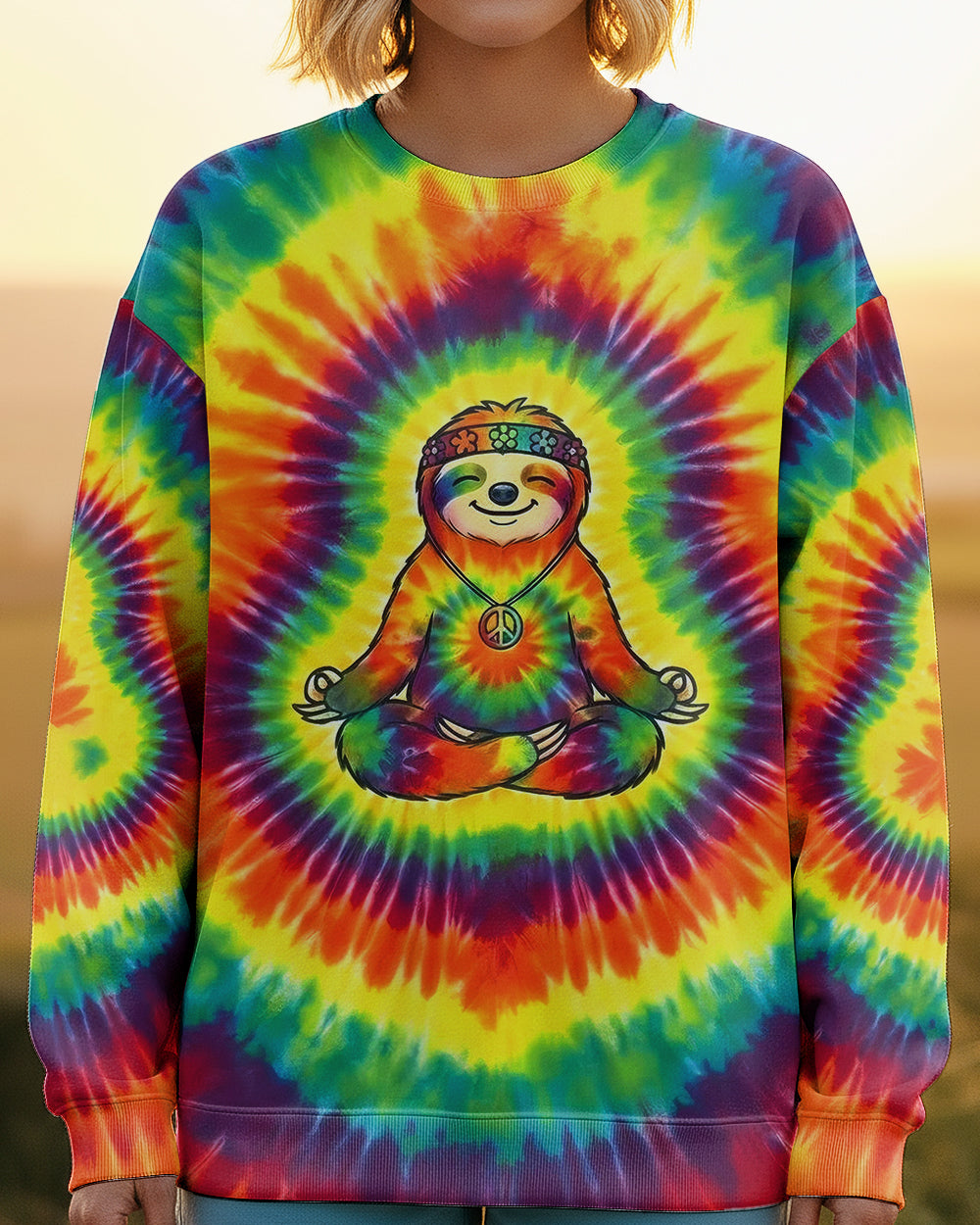RAINBOW AURA SLOTH ALL OVER PRINT - YHHG2301261