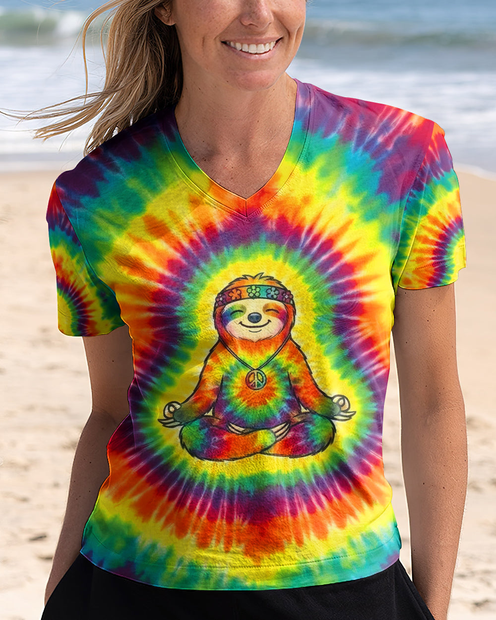 RAINBOW AURA SLOTH ALL OVER PRINT - YHHG2301261
