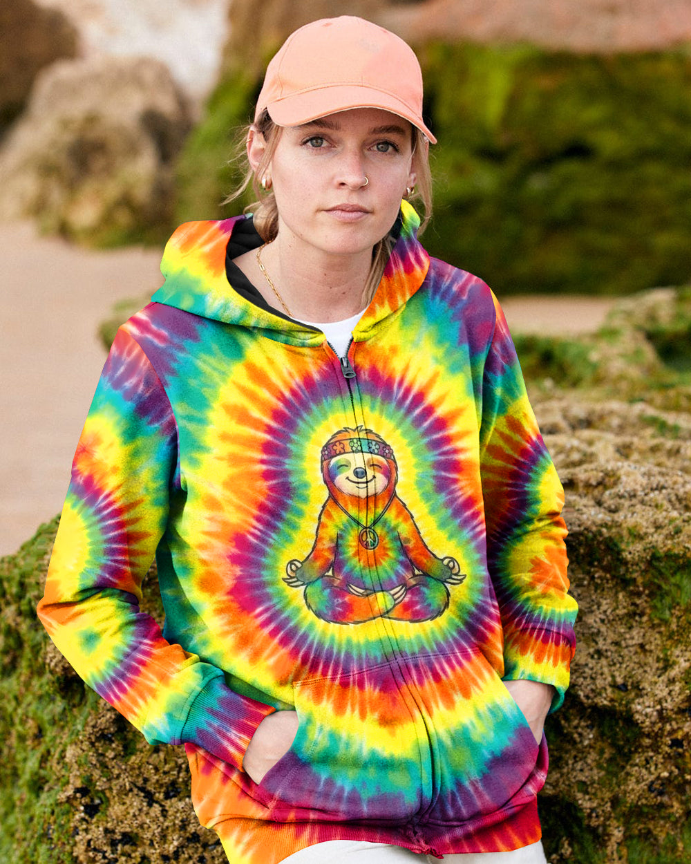 RAINBOW AURA SLOTH ALL OVER PRINT - YHHG2301261