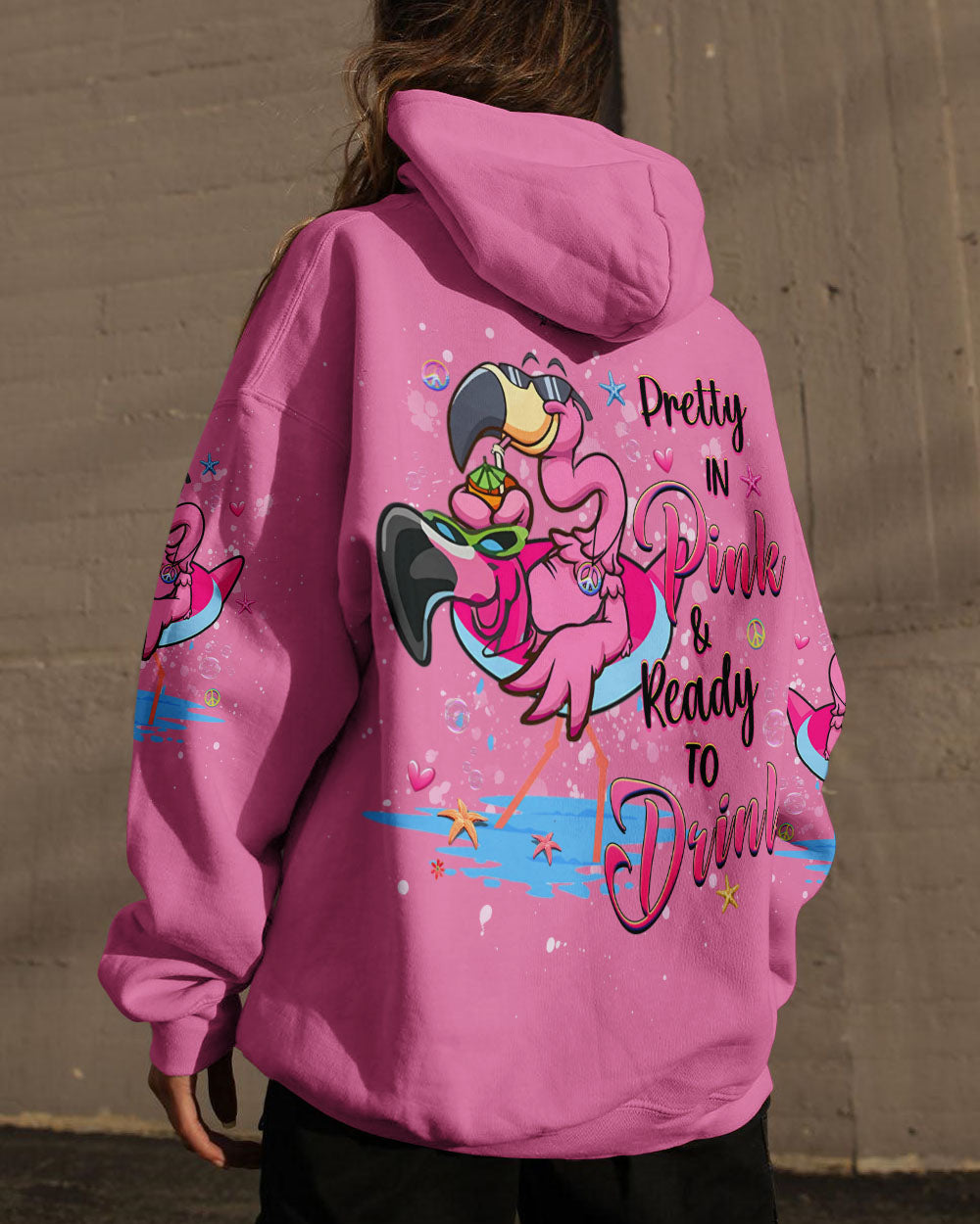 PRETTY IN PINK FLAMINGO ALL OVER PRINT - YHHG2307242
