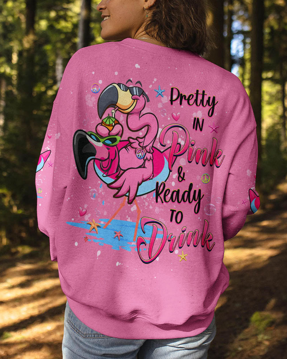 PRETTY IN PINK FLAMINGO ALL OVER PRINT - YHHG2307242