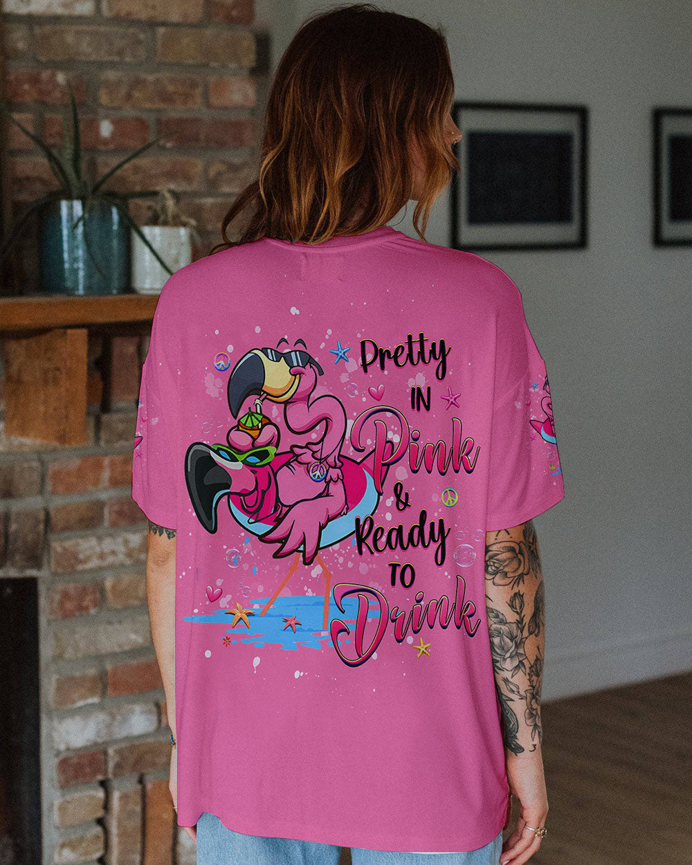 PRETTY IN PINK FLAMINGO ALL OVER PRINT - YHHG2307242