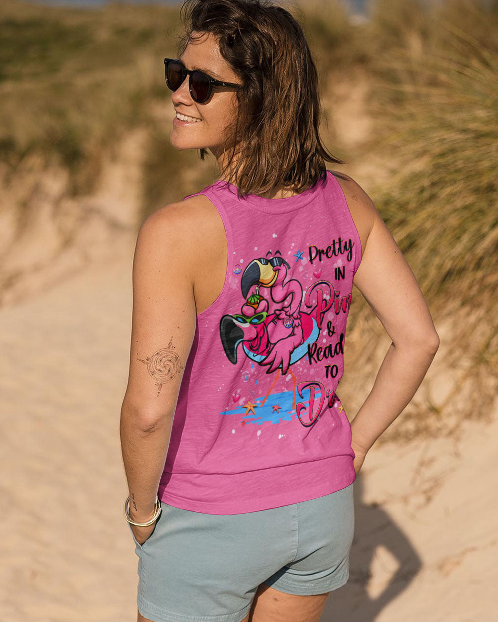 PRETTY IN PINK FLAMINGO ALL OVER PRINT - YHHG2307242