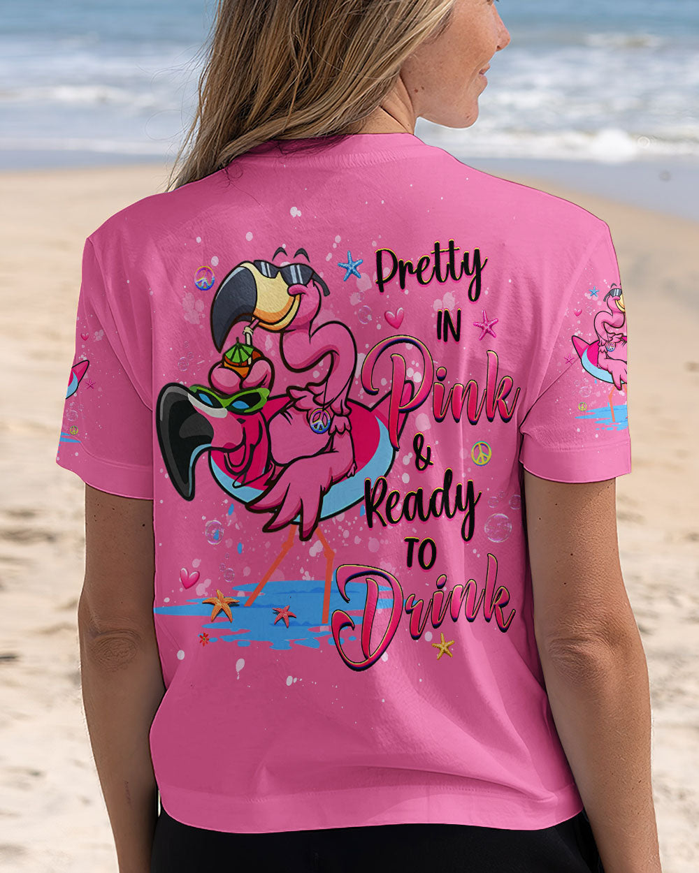 PRETTY IN PINK FLAMINGO ALL OVER PRINT - YHHG2307242