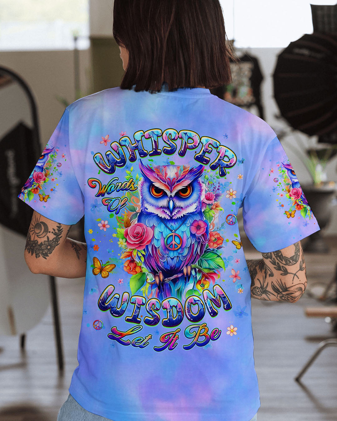 WHISPER WORDS OF WISDOM LET IT BE OWL ALL OVER PRINT - YHHG2310251