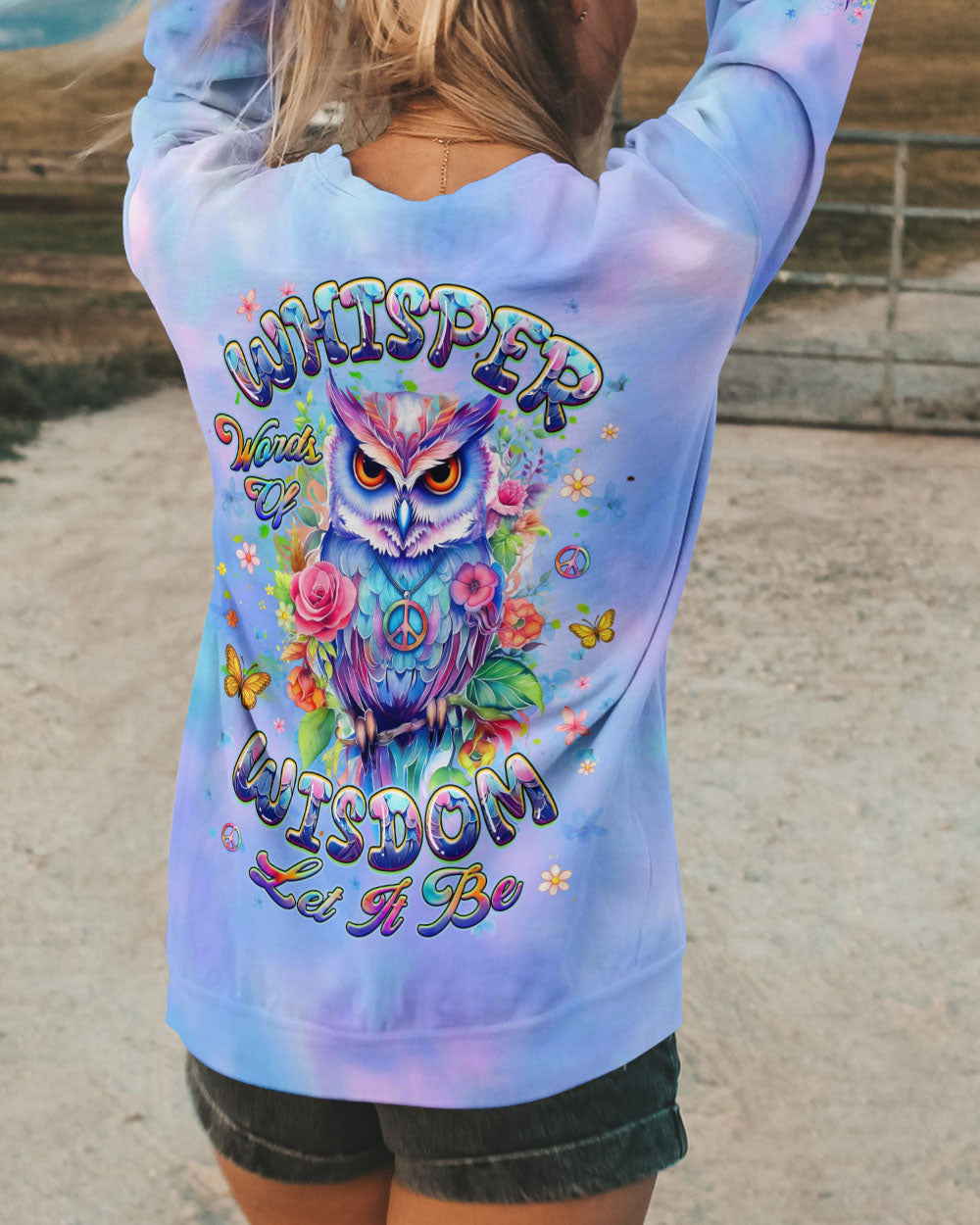WHISPER WORDS OF WISDOM LET IT BE OWL ALL OVER PRINT - YHHG2310251
