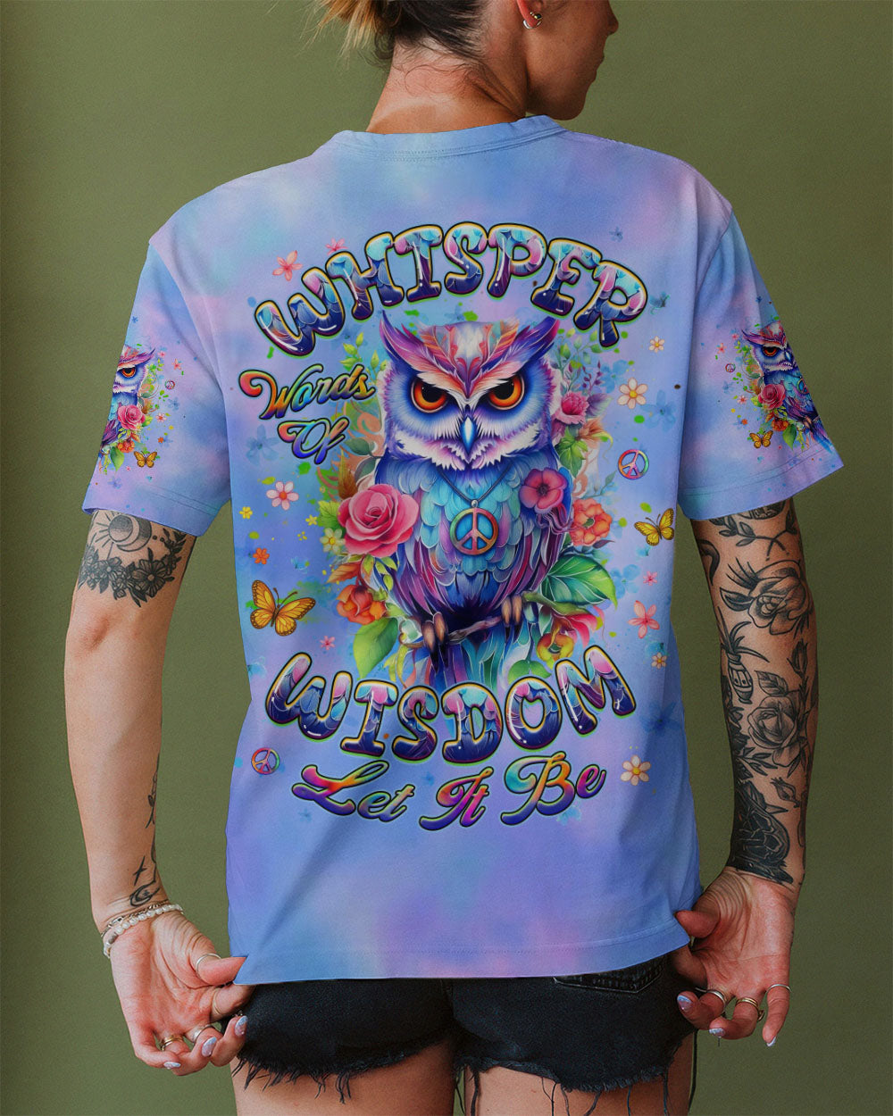 WHISPER WORDS OF WISDOM LET IT BE OWL ALL OVER PRINT - YHHG2310251