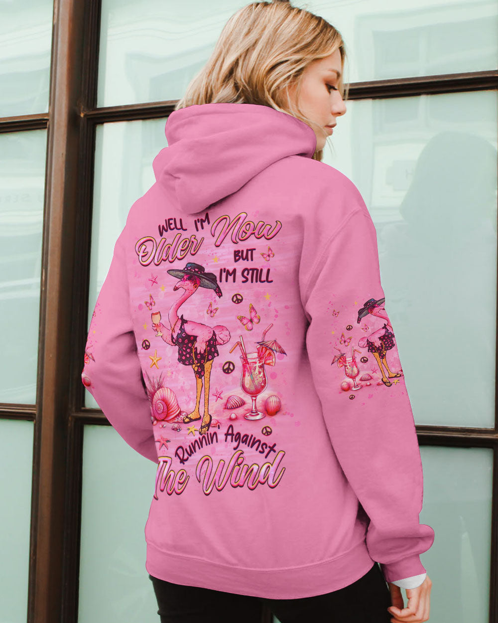 RUNNING AGAINST THE WIND FLAMINGO ALL OVER PRINT - YHHG2406241