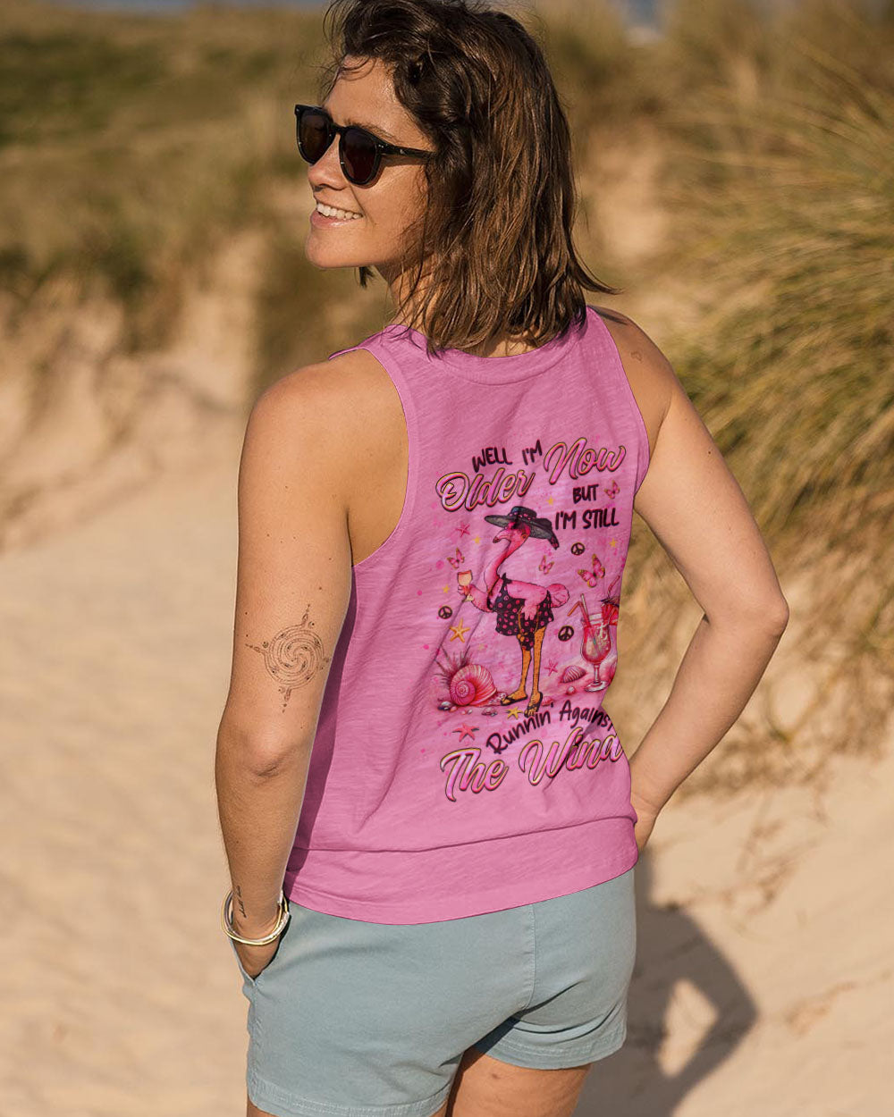 RUNNING AGAINST THE WIND FLAMINGO ALL OVER PRINT - YHHG2406241
