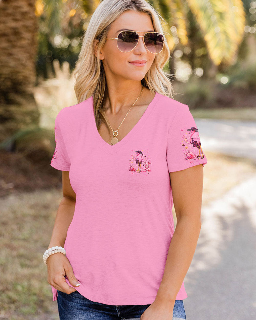 RUNNING AGAINST THE WIND FLAMINGO ALL OVER PRINT - YHHG2406241