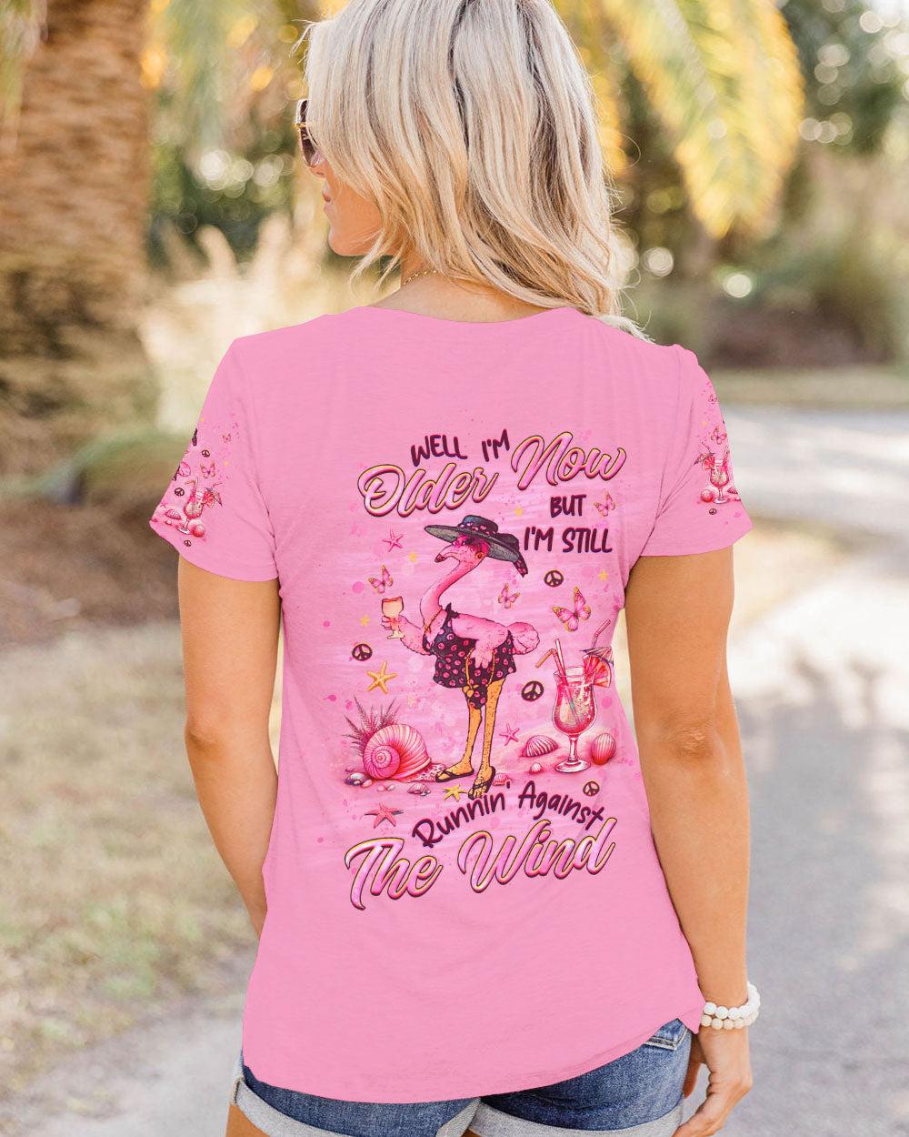 RUNNING AGAINST THE WIND FLAMINGO ALL OVER PRINT - YHHG2406241