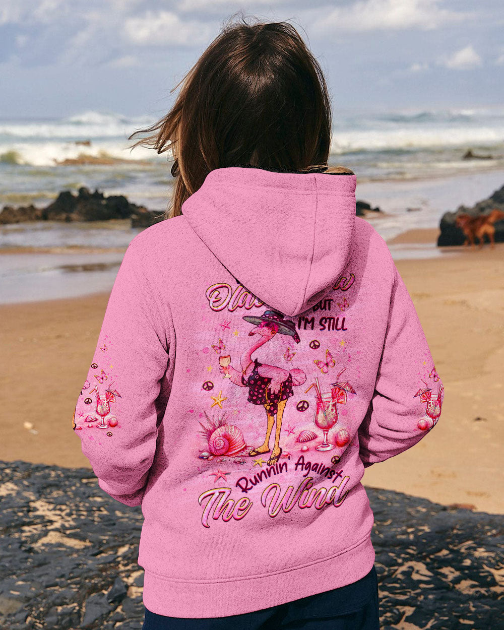 RUNNING AGAINST THE WIND FLAMINGO ALL OVER PRINT - YHHG2406241